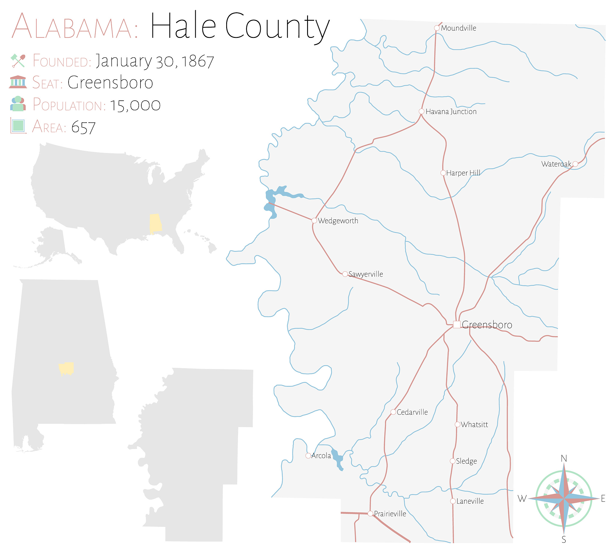 map of hale county in alabama