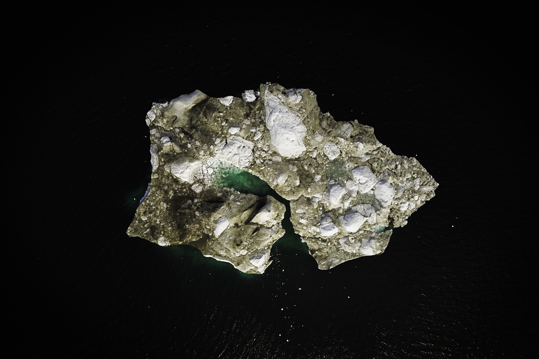 iceberg seen from the sky