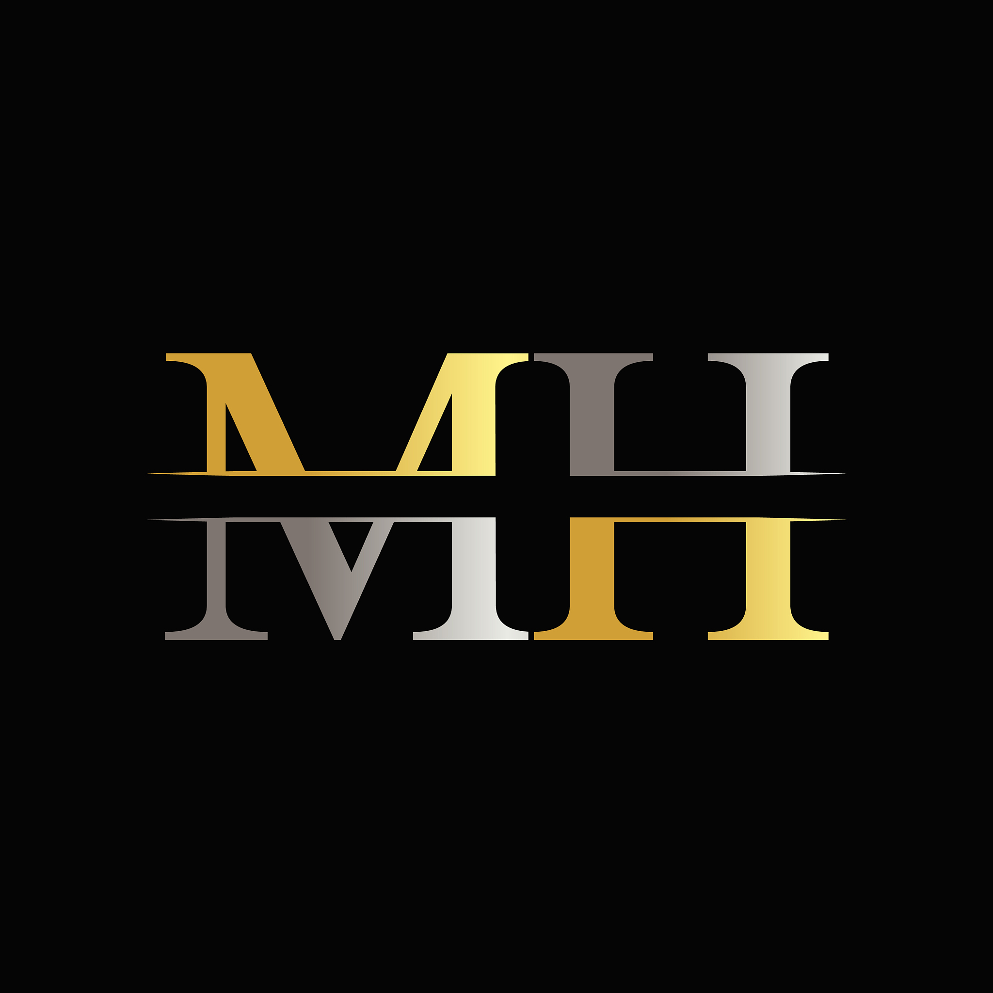 initial mh letter logo design template abstract