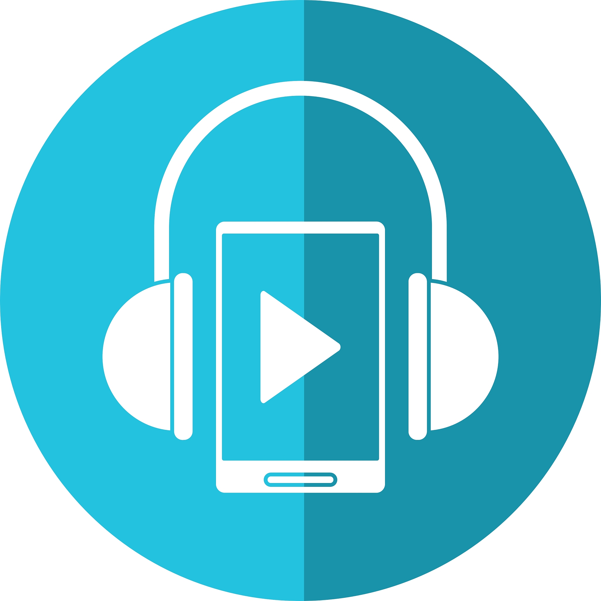 smartphone player music headphones technology