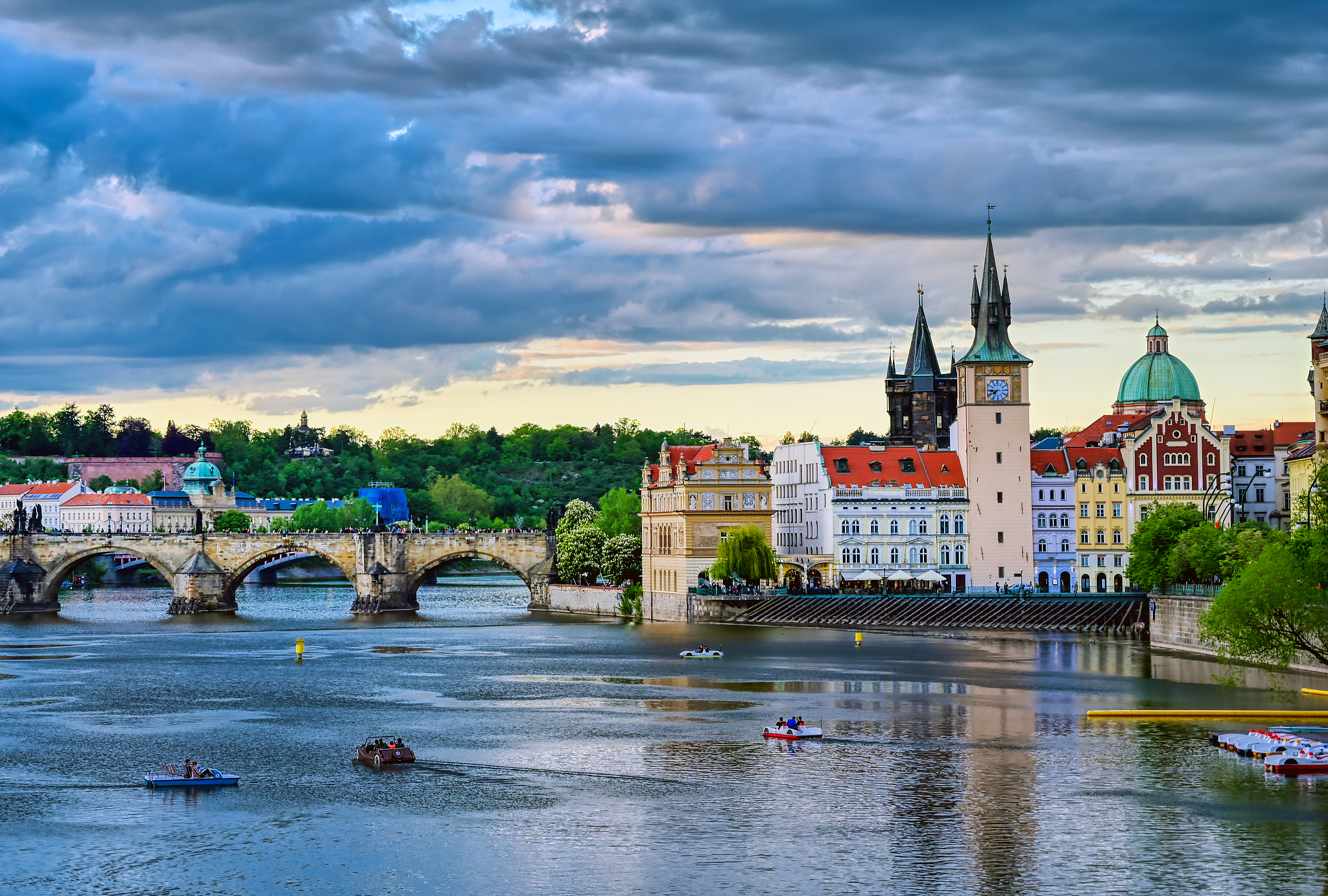 old town prague and the charles bridge in prague, czech republic