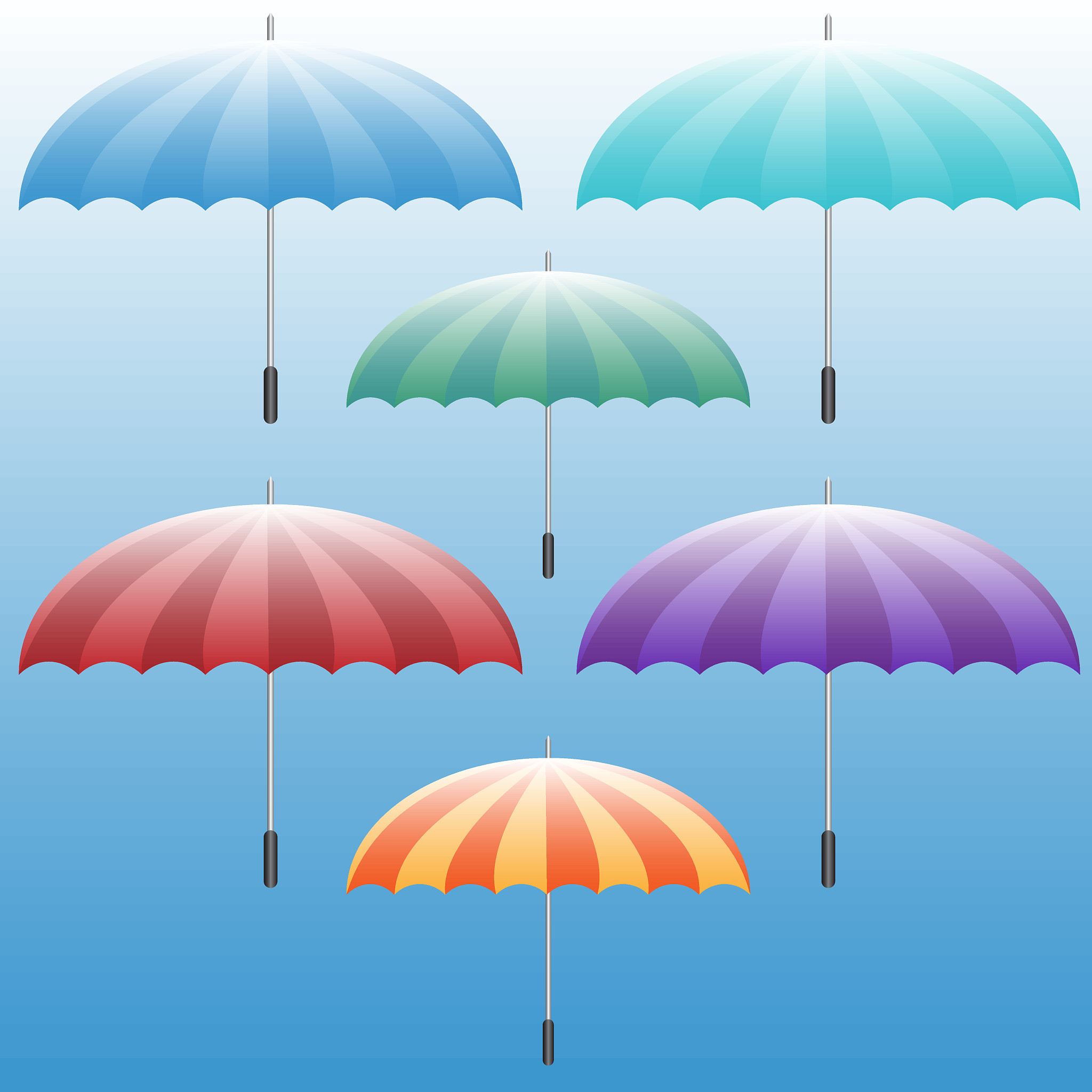 umbrella icon set