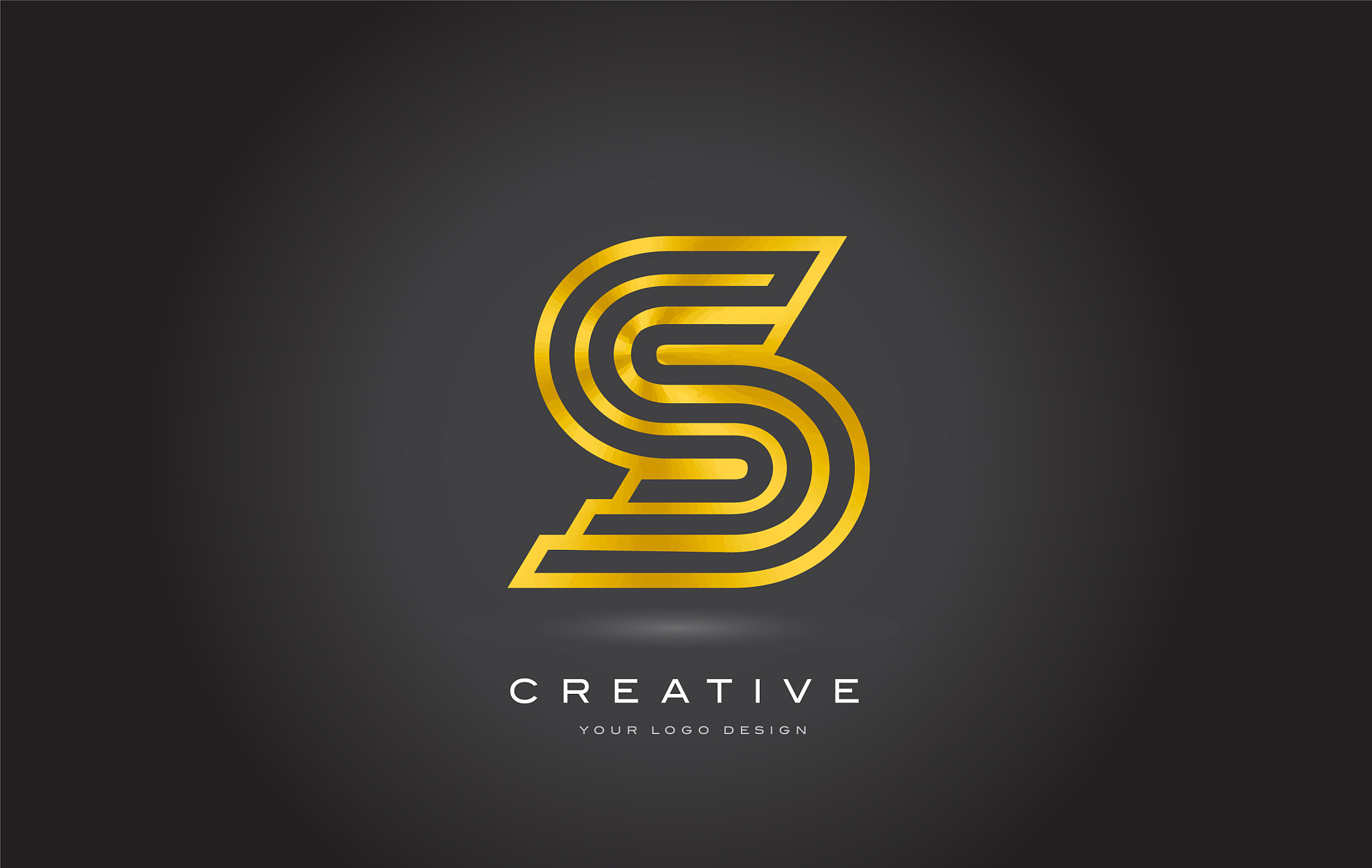 s gold letter monogram logo design modern s