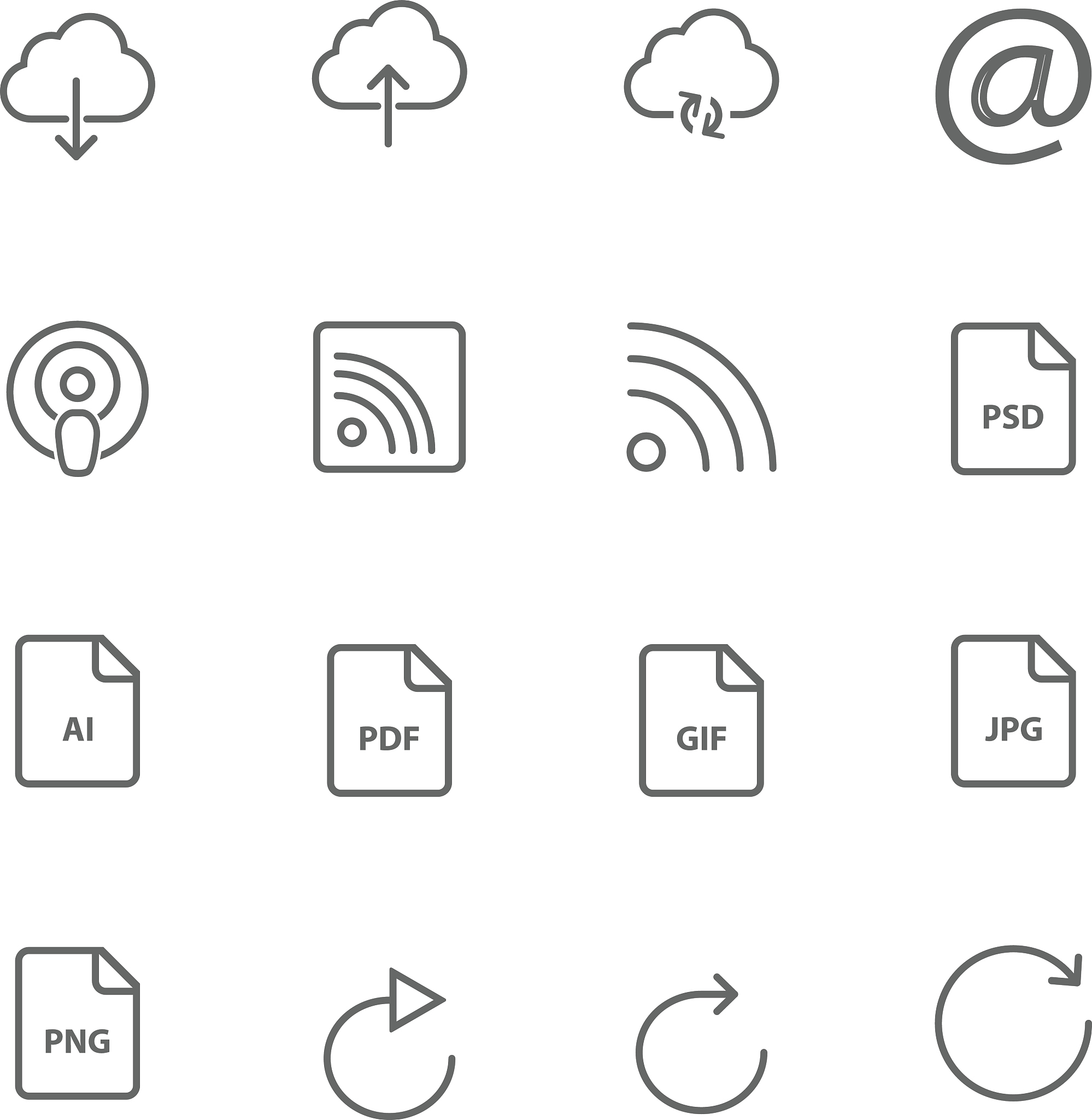 network technology icon set