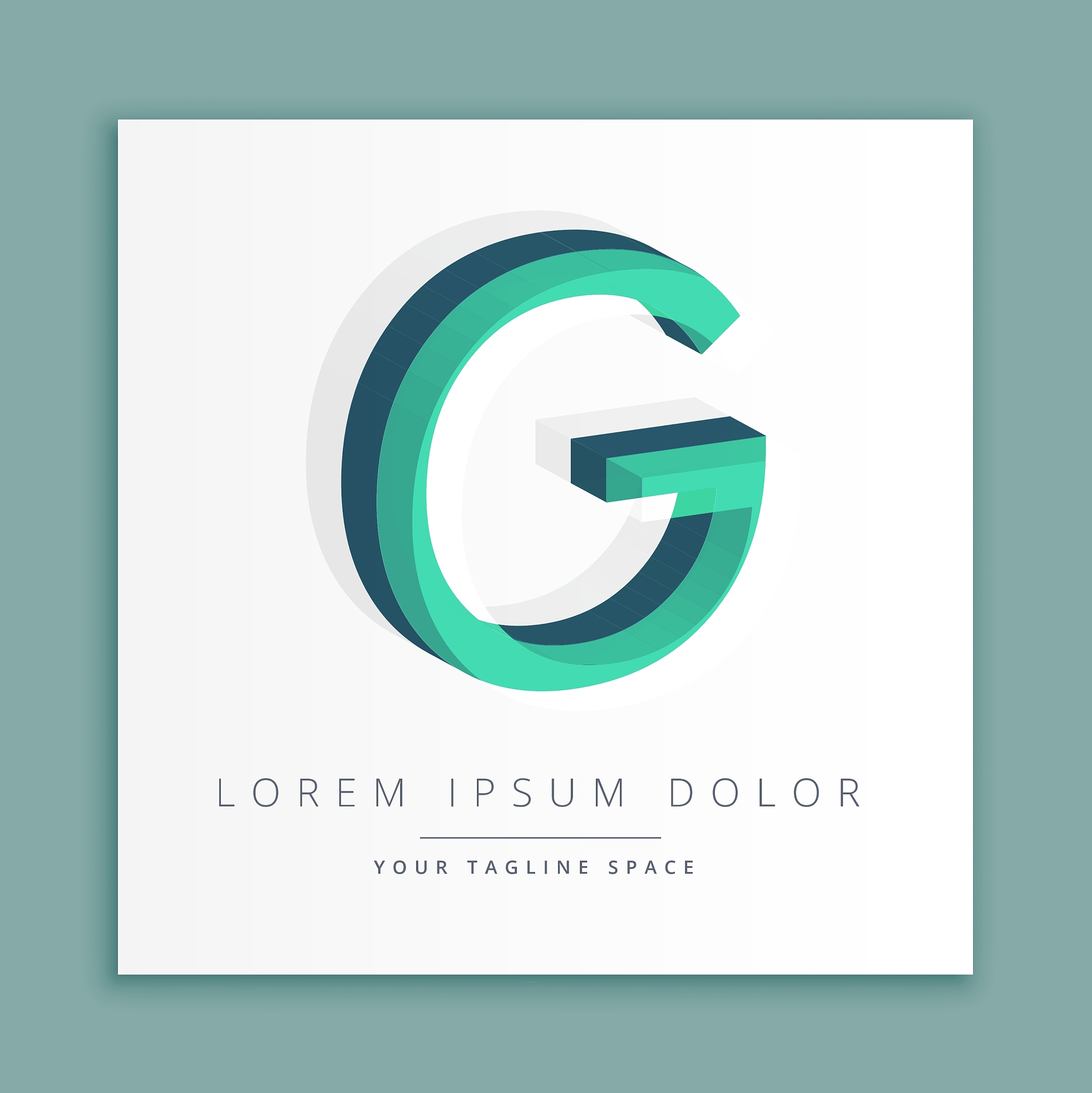 3d abstract style logo with letter g