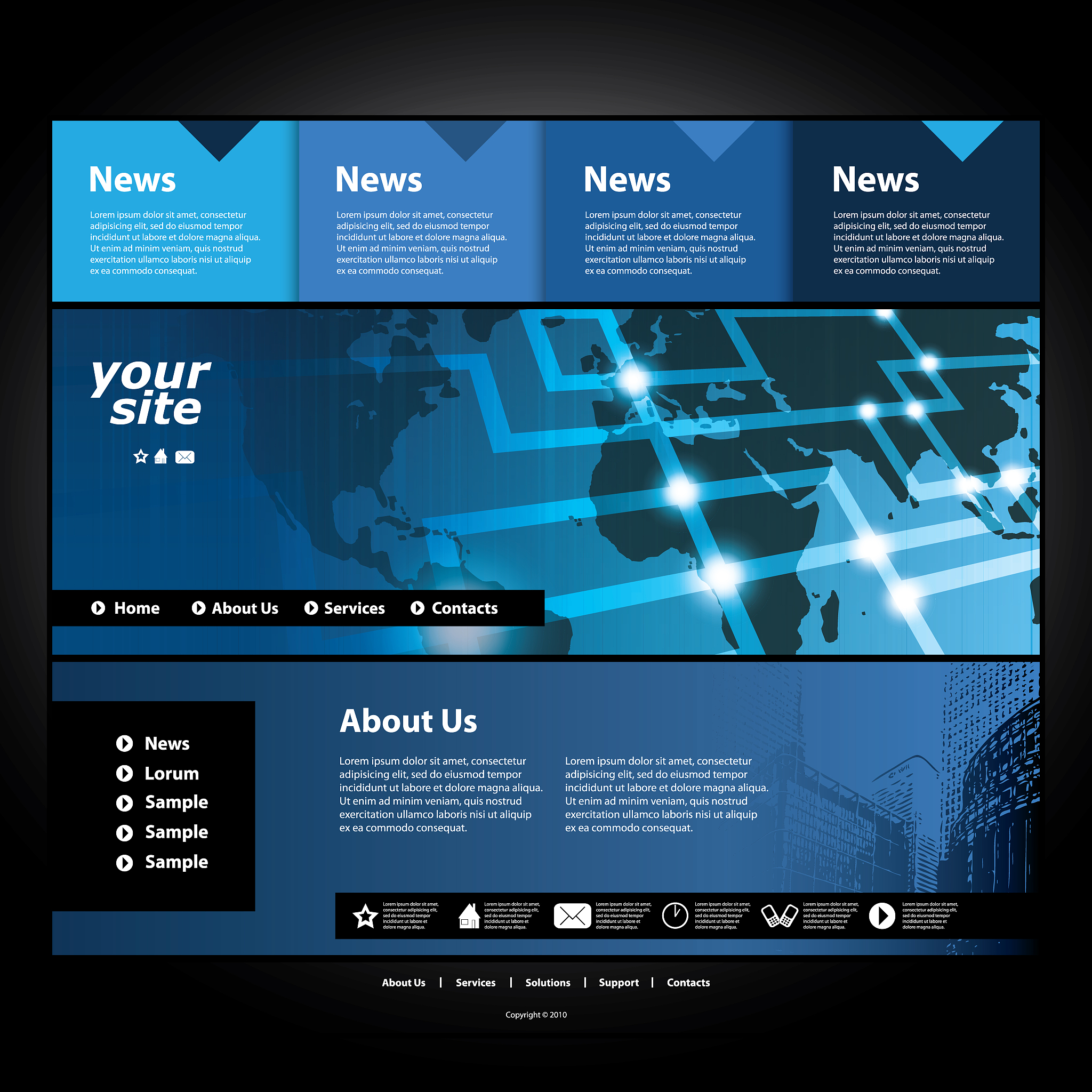 one page technology website template