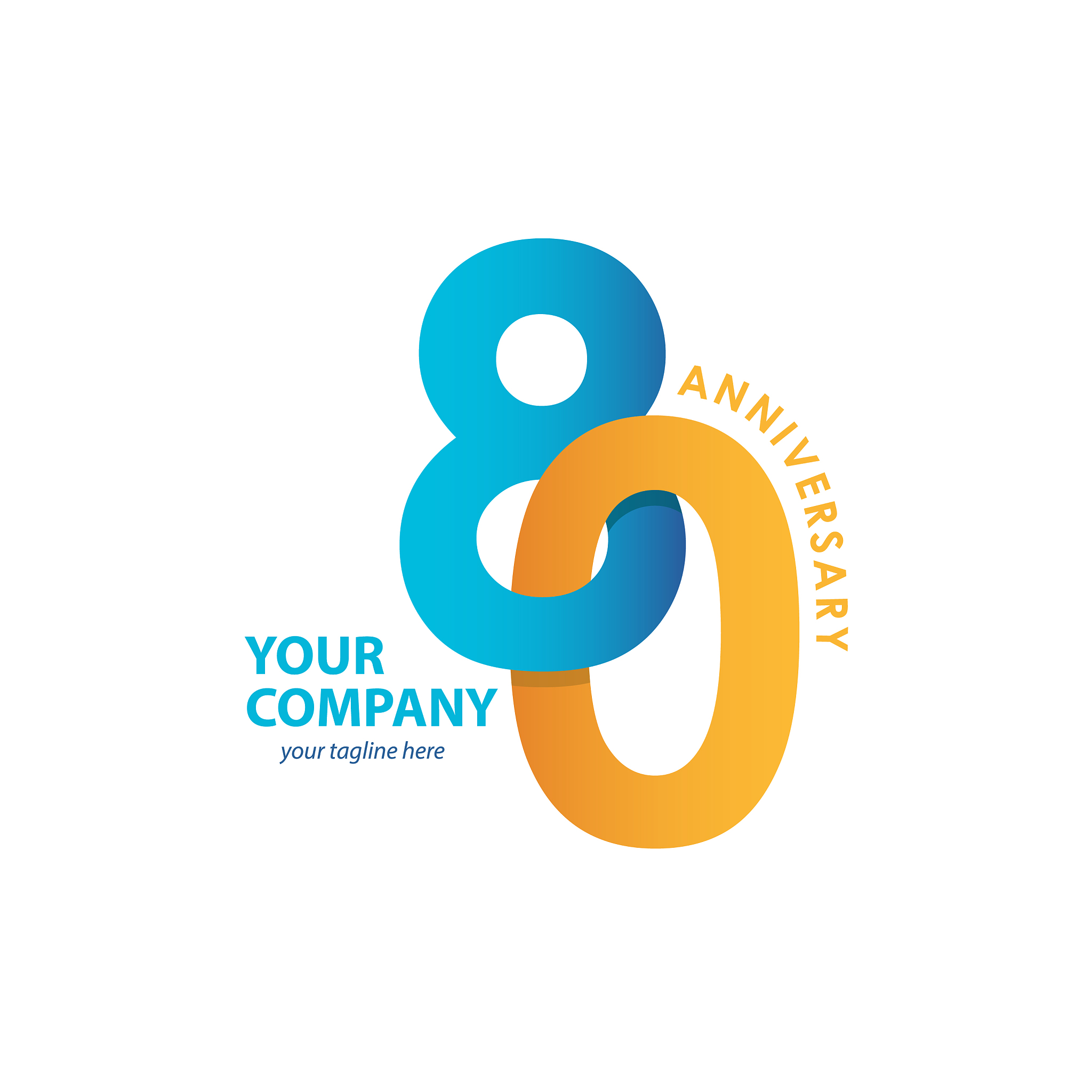 80 year anniversary template design