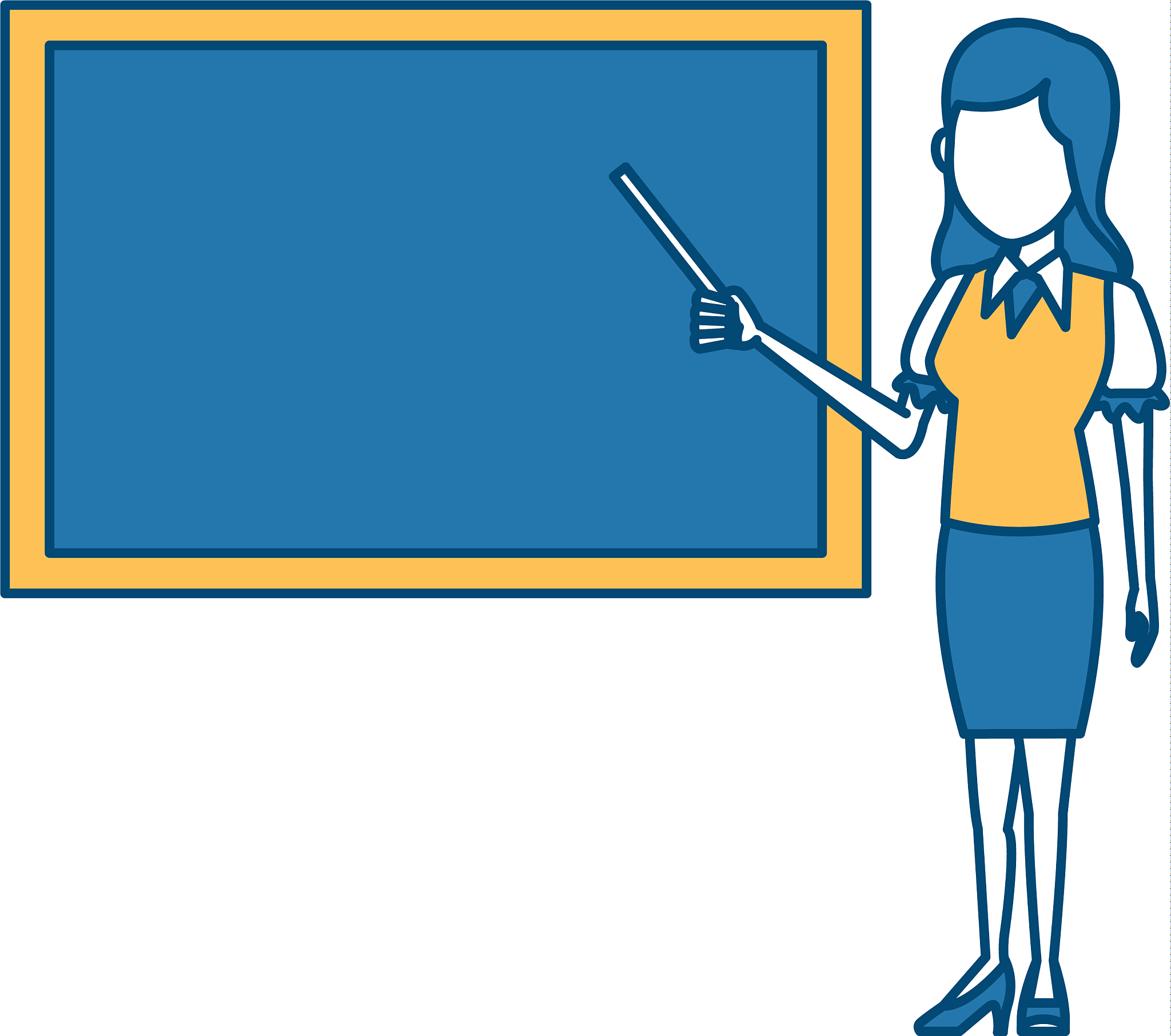 teacher with blackboard