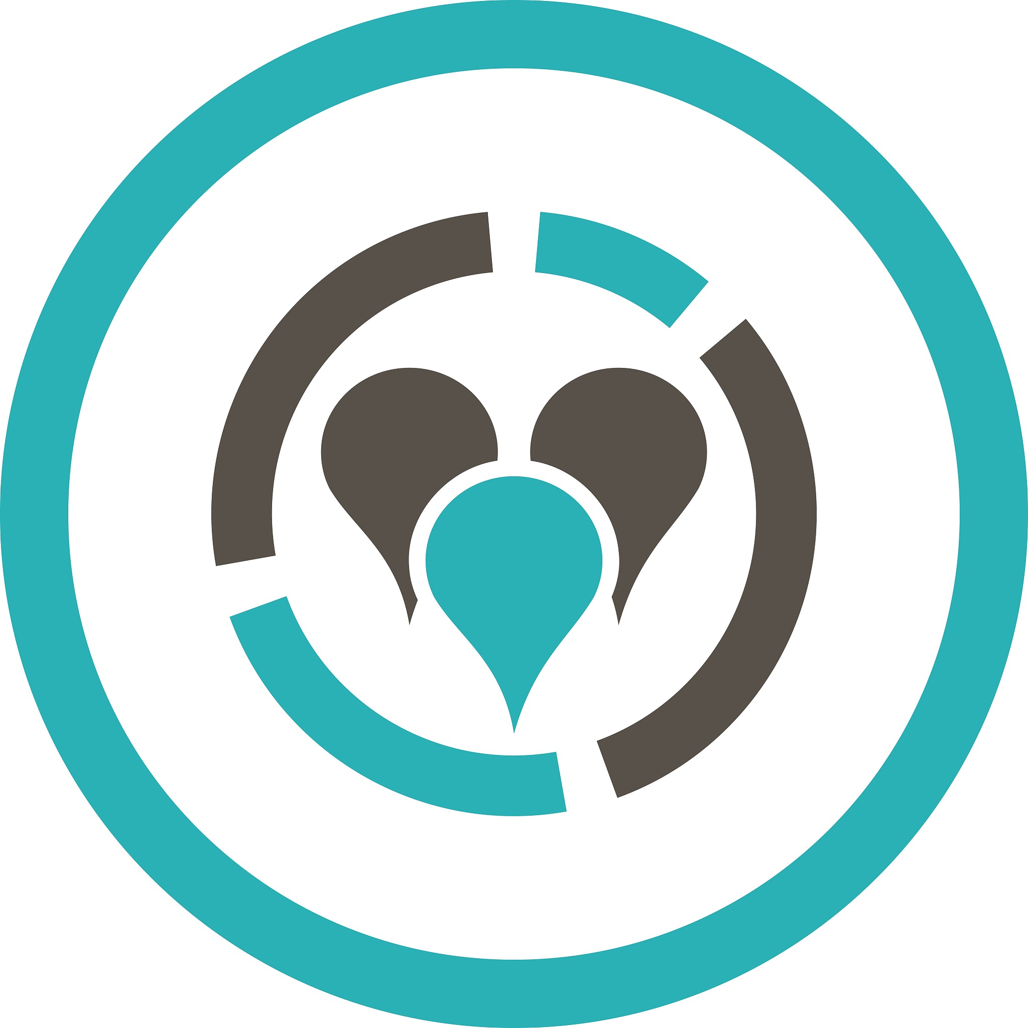 geo diagram flat grey and cyan colors rounded vector icon