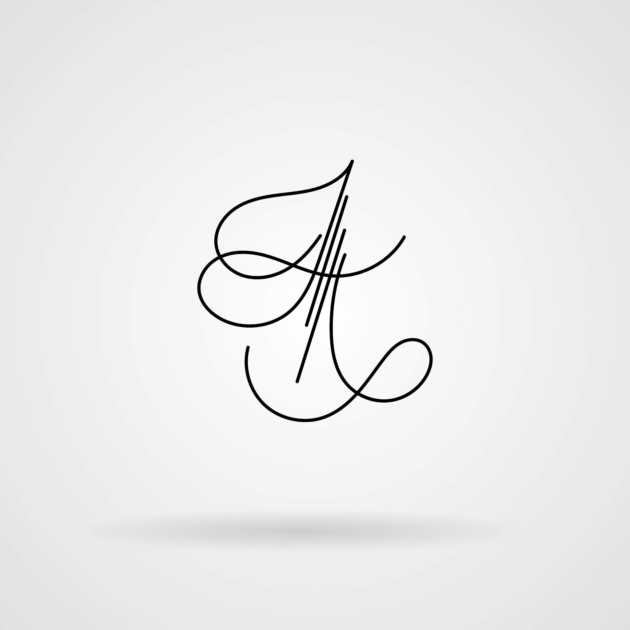orante lined letter inscribed in art nouveau style