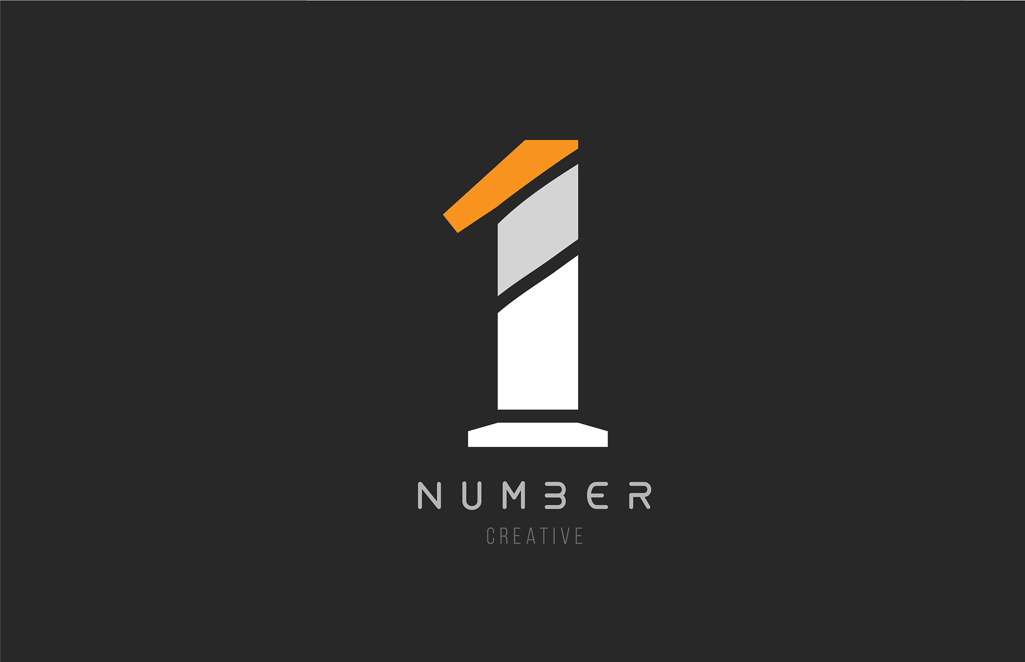 number 1 one for company logo icon design in grey