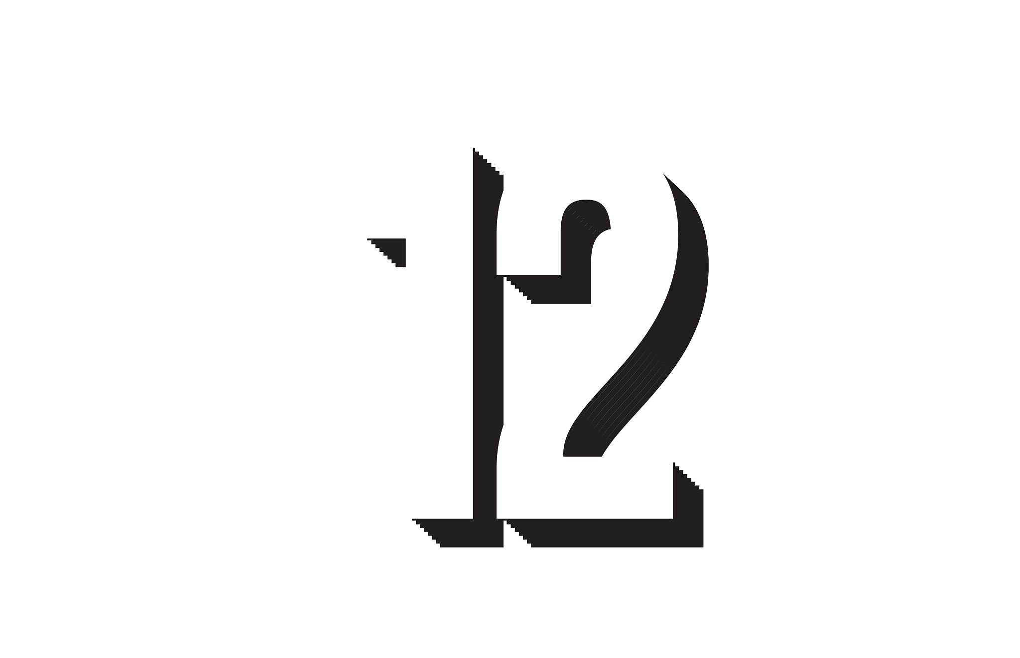 black and white 12 number logo icon design