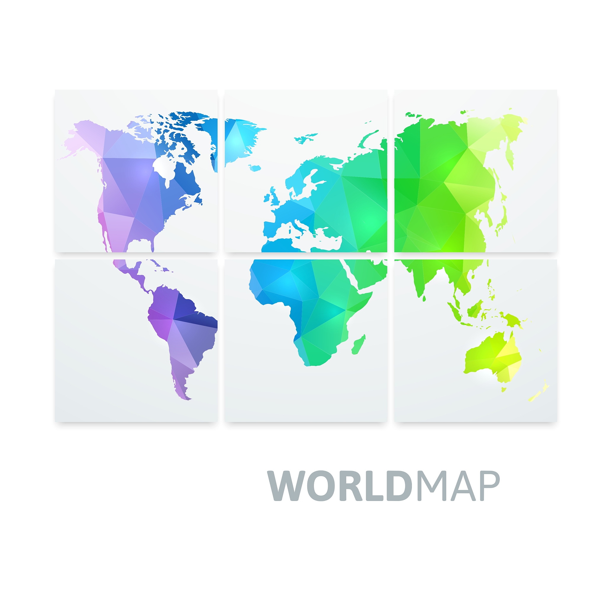 world map of rainbow color
