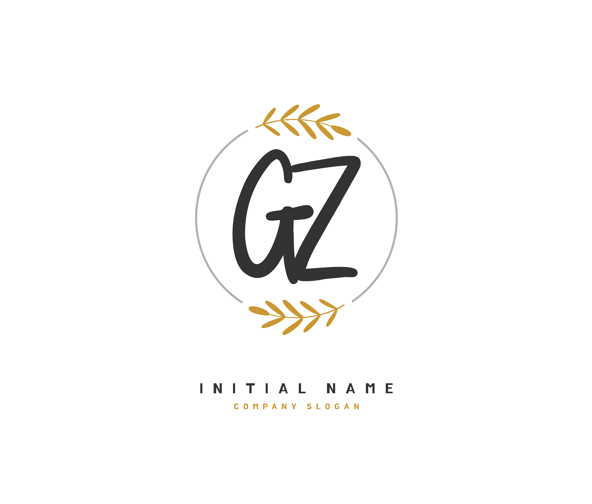 g z gz beauty initial logo handwriting logo of