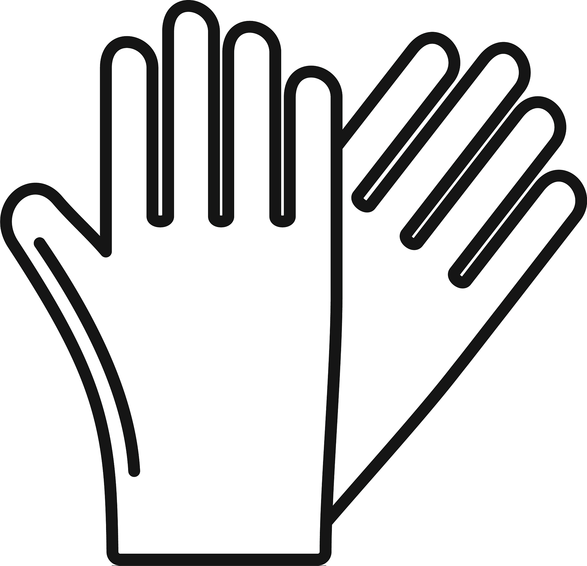 rubber gloves icon outline style