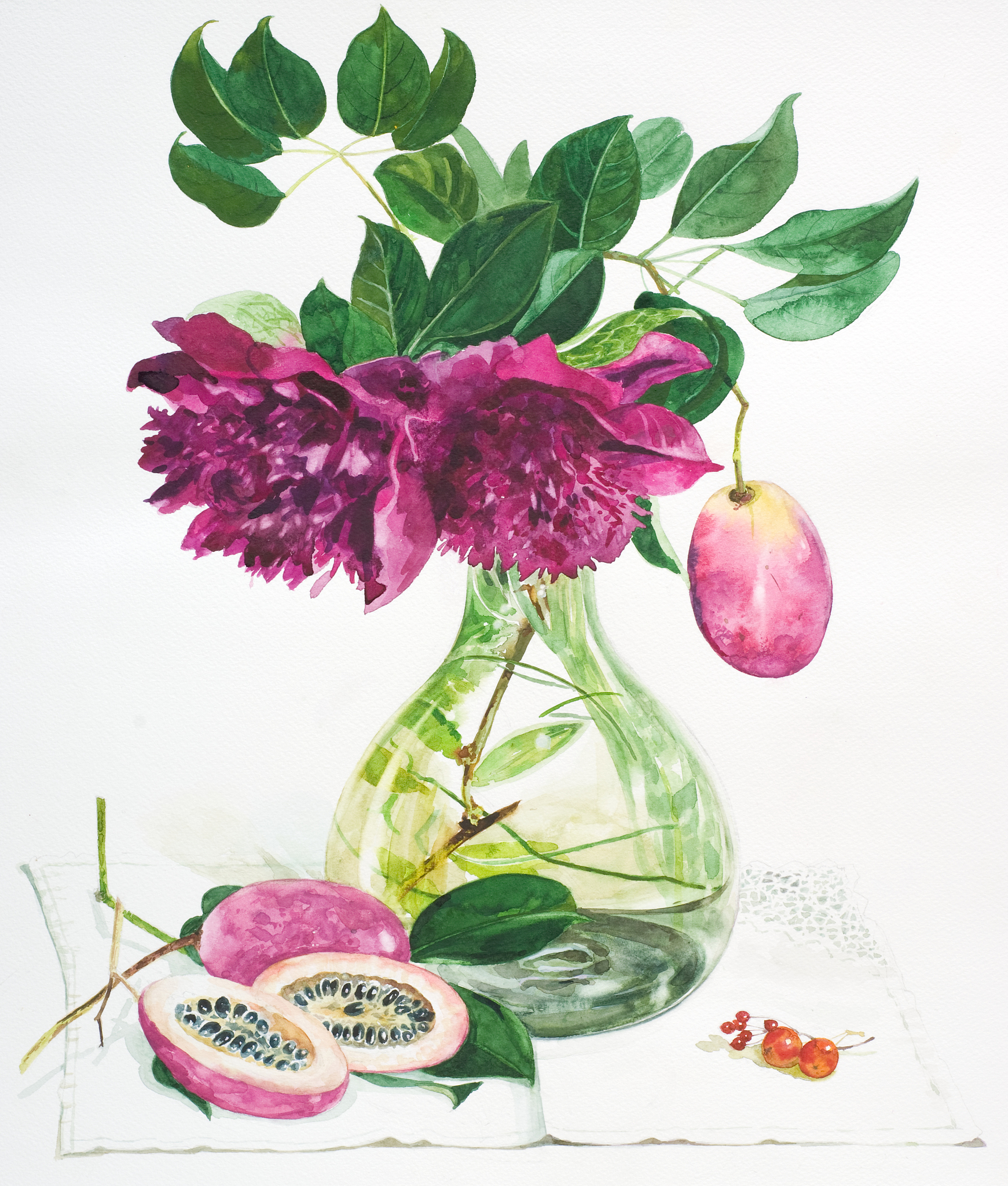 六年级美术瓶花与水果