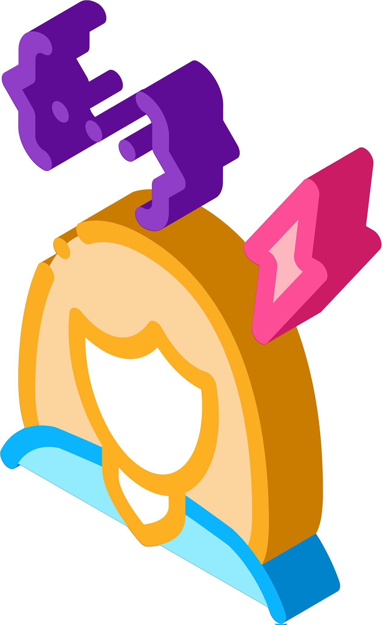 emotionally unstable woman isometric icon