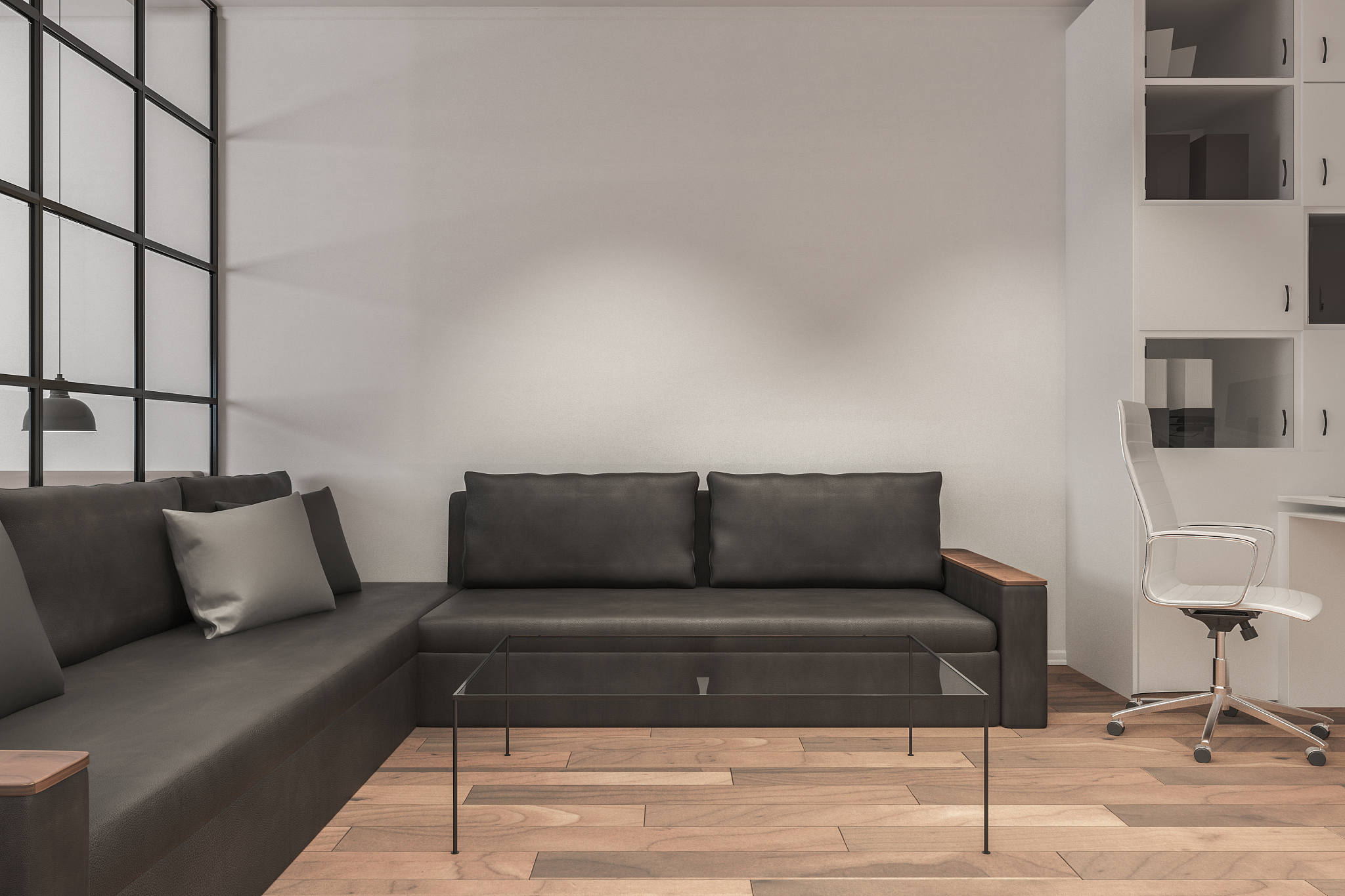 modern living room with copyspace