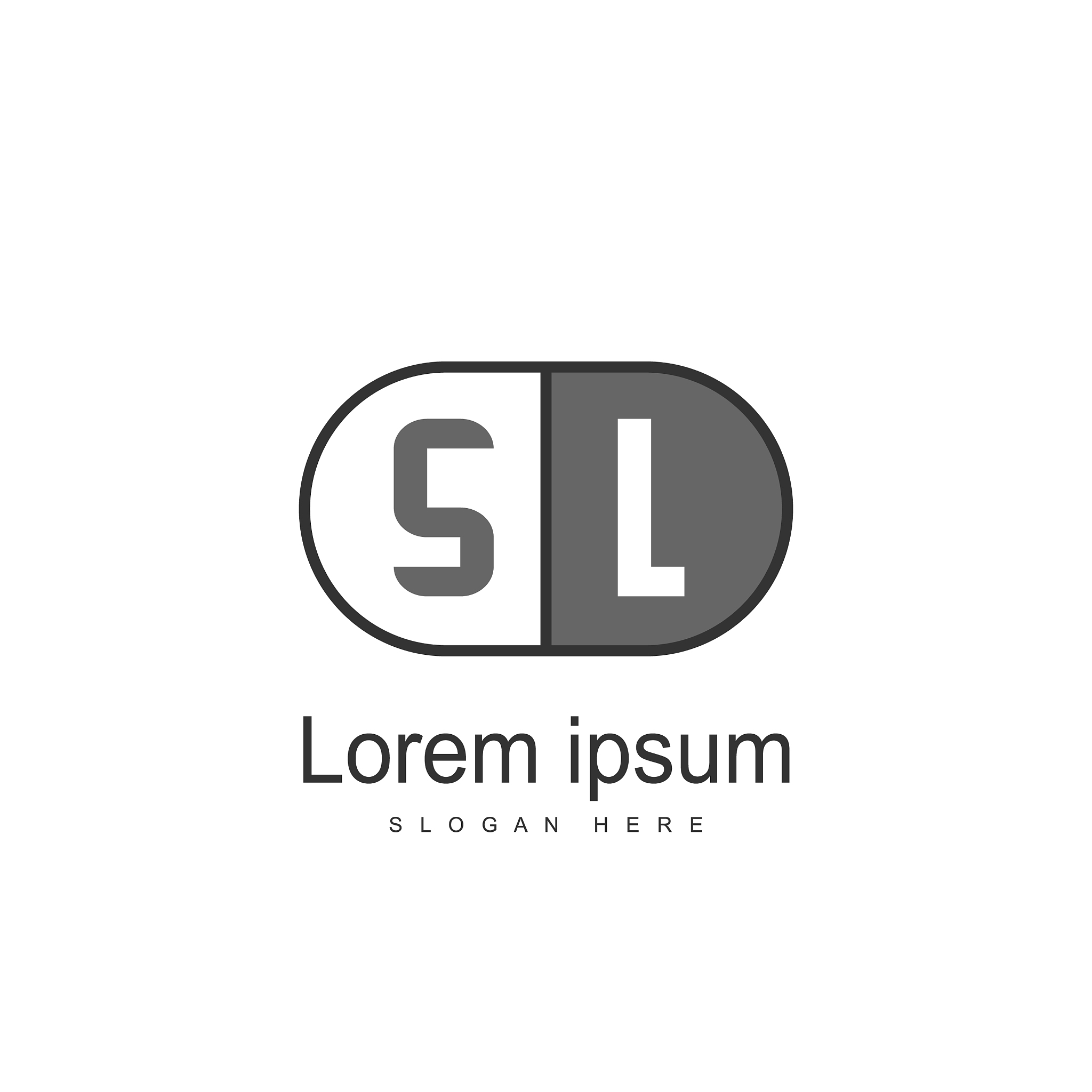 initial letter sl logo template design minimal