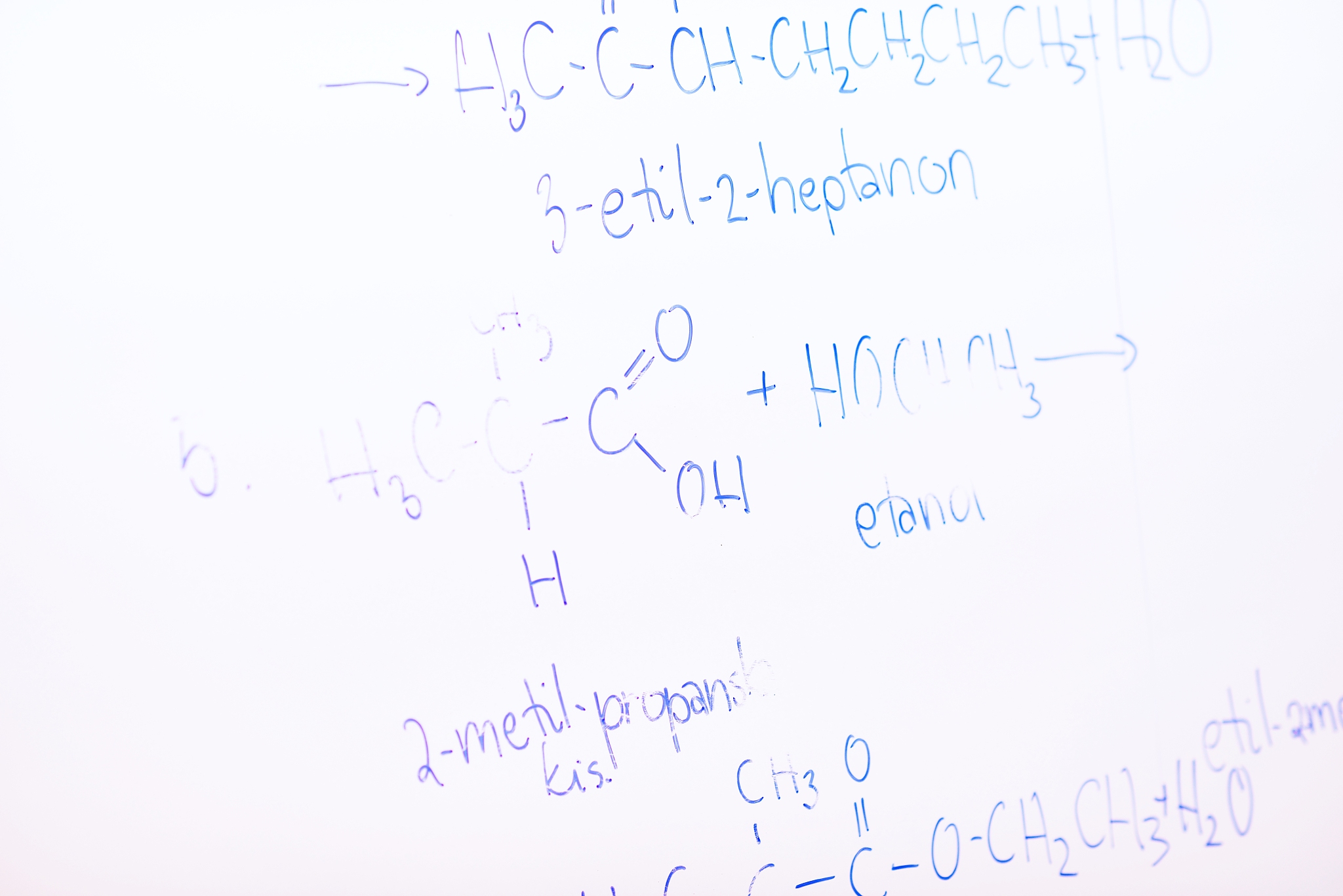 abstract science and  chemical molecule structure on white board