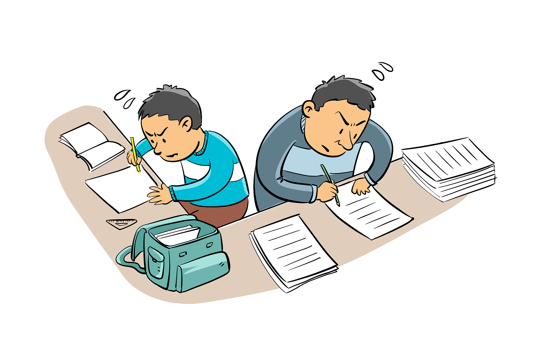 男孩,父子,家庭,父母,父亲,png,免抠图形,漫画,学生,元素