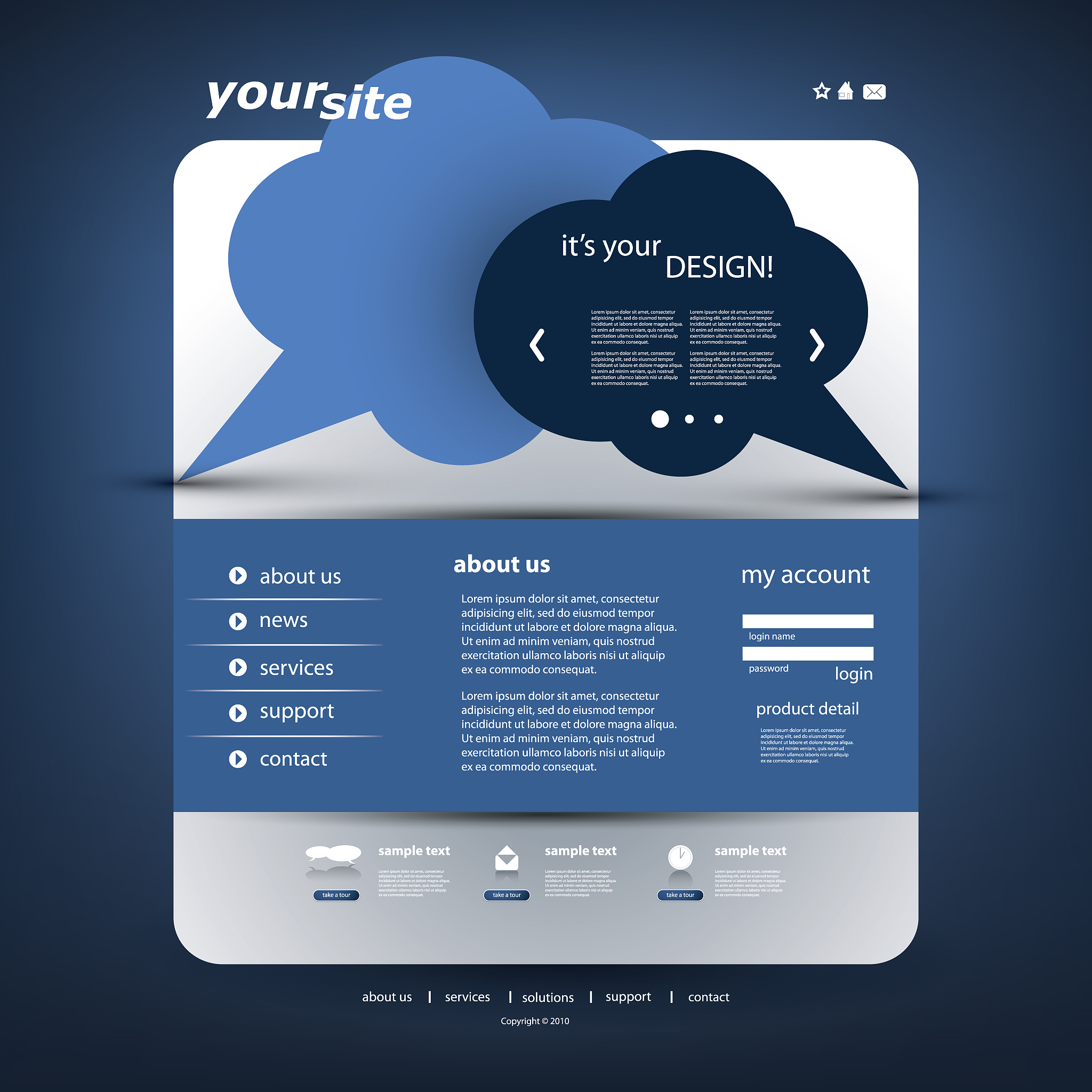 one page website template