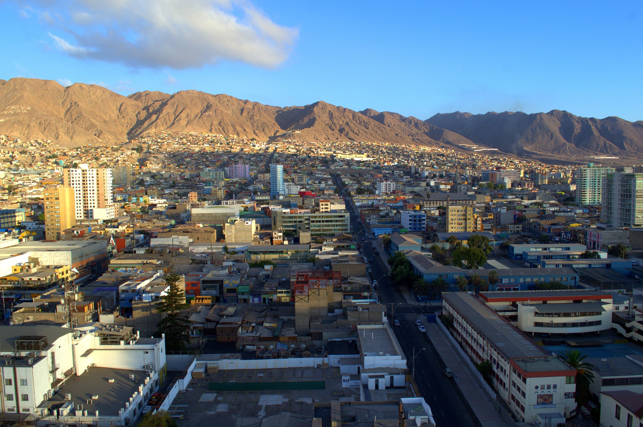 elevated view of the city of antofagasta, chile