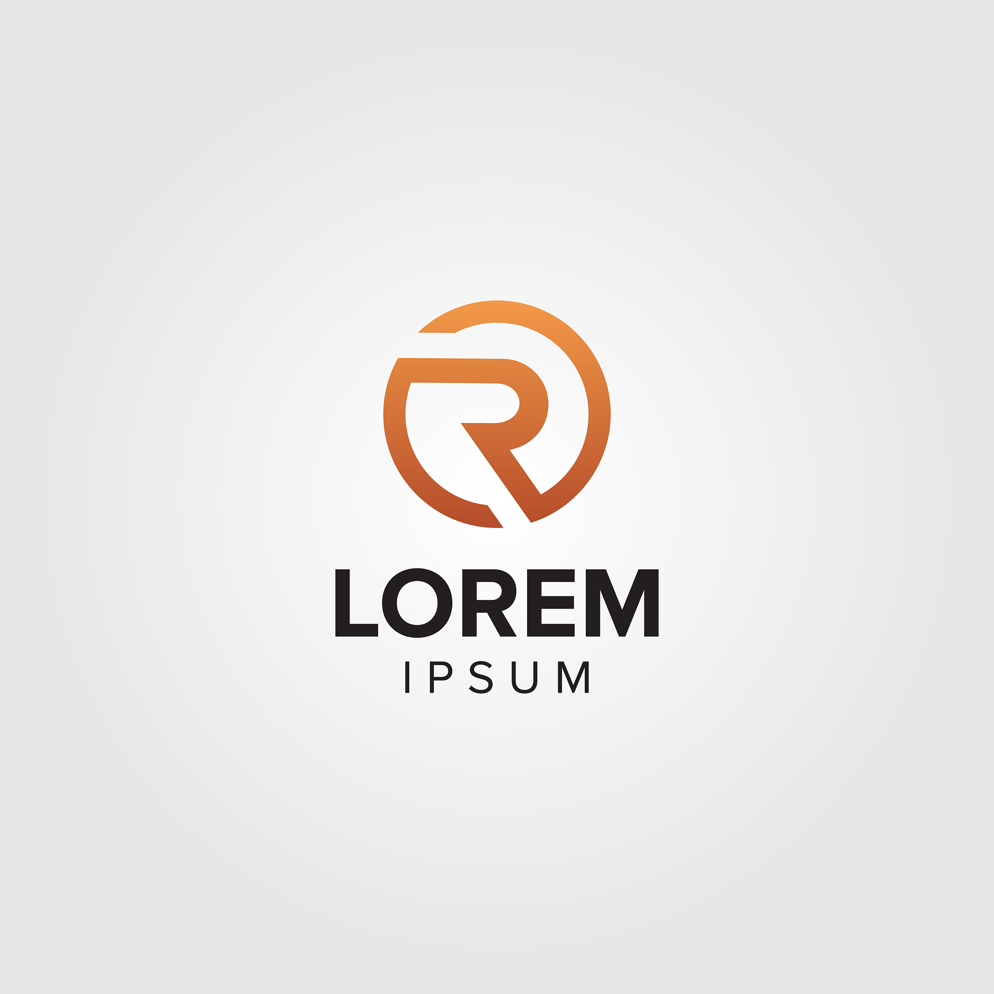 creative letter r logo concept design with orange