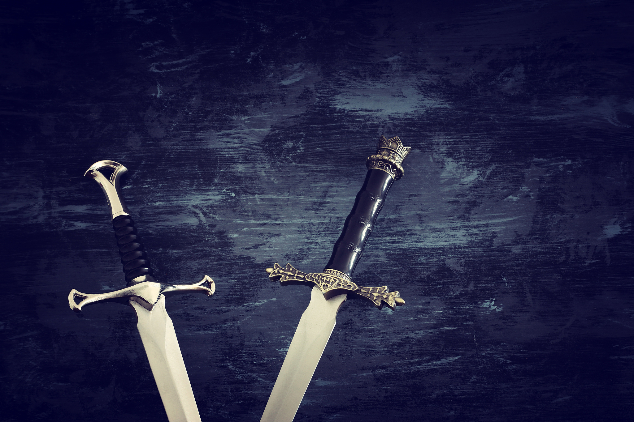 low key banner of silver sword. fantasy medieval period