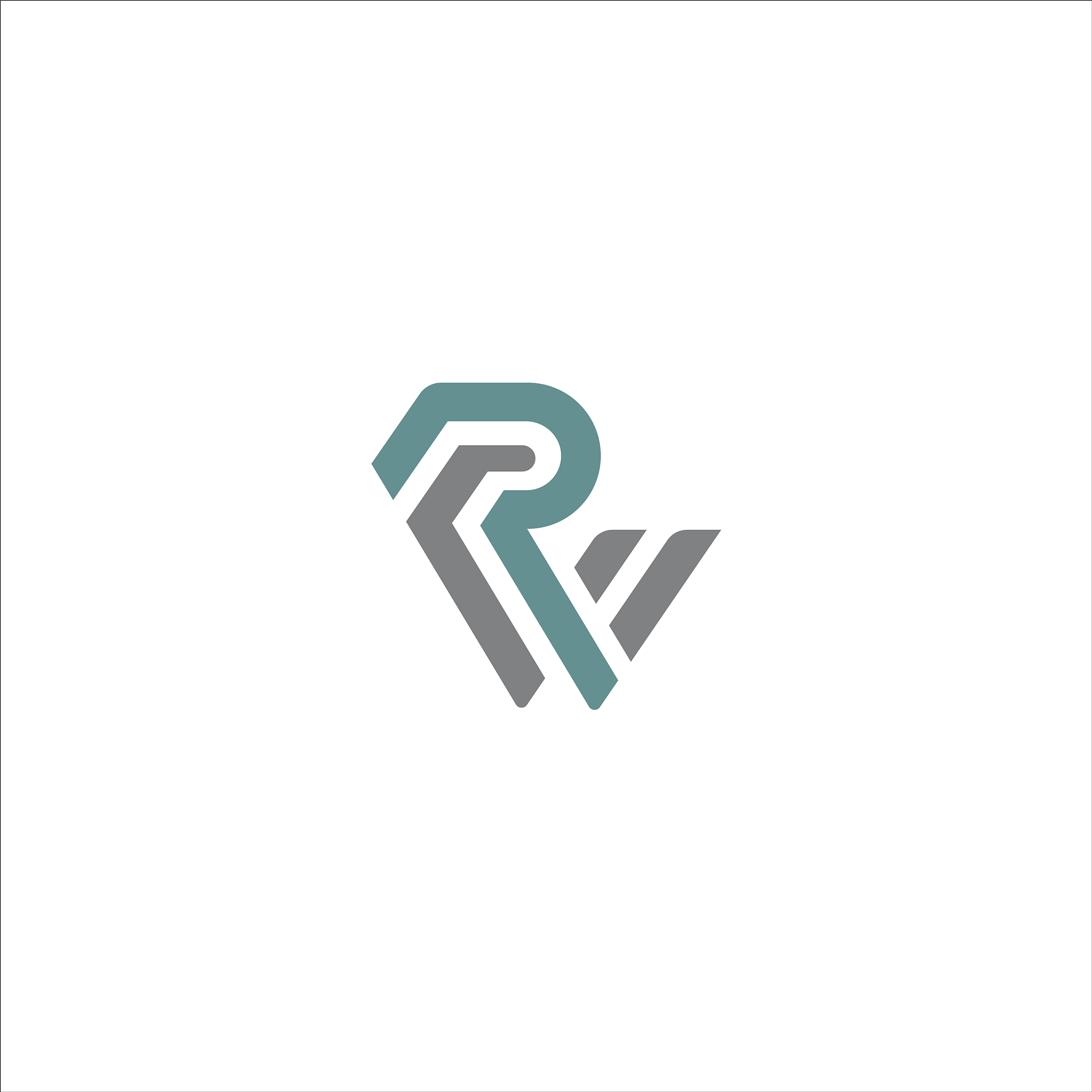 initial letter rw or wr logo design template