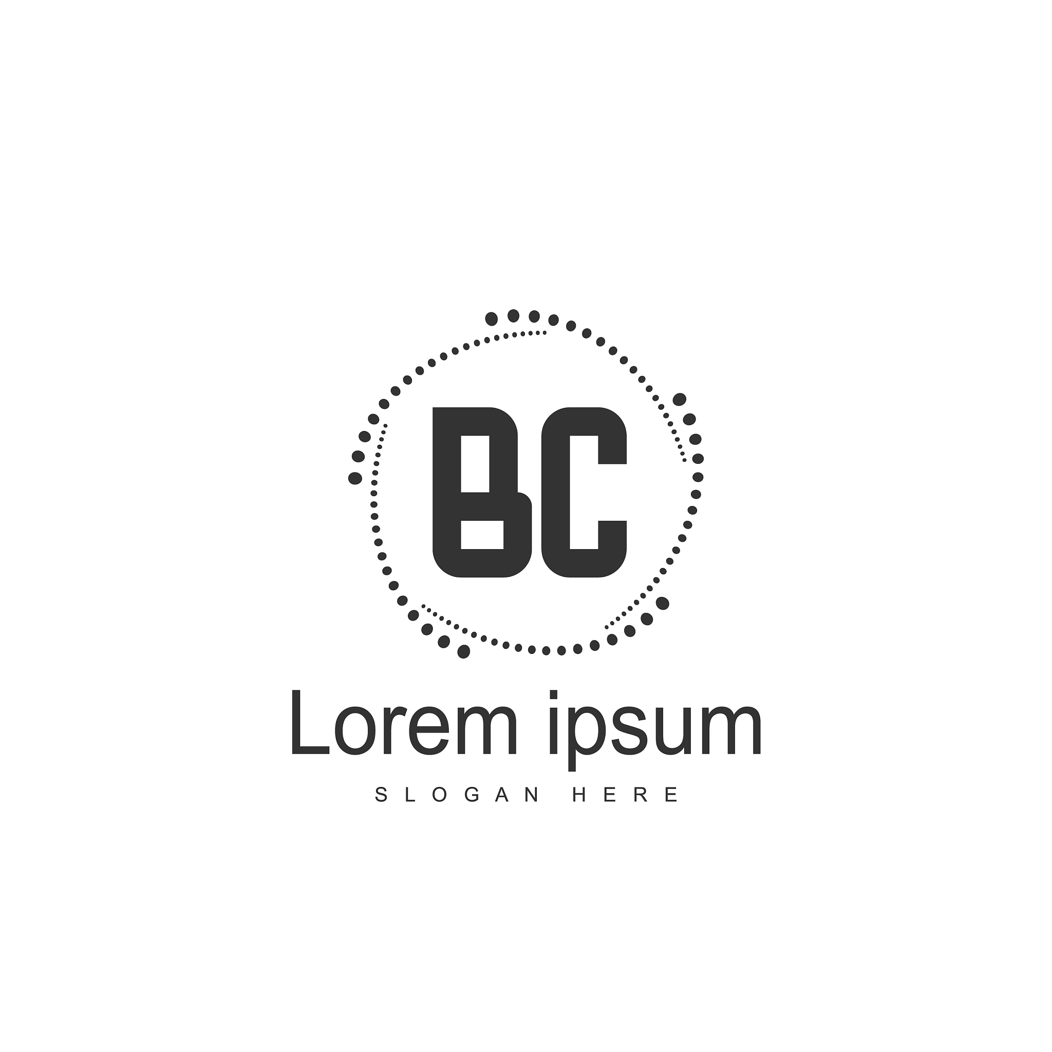 letter logo bc template design