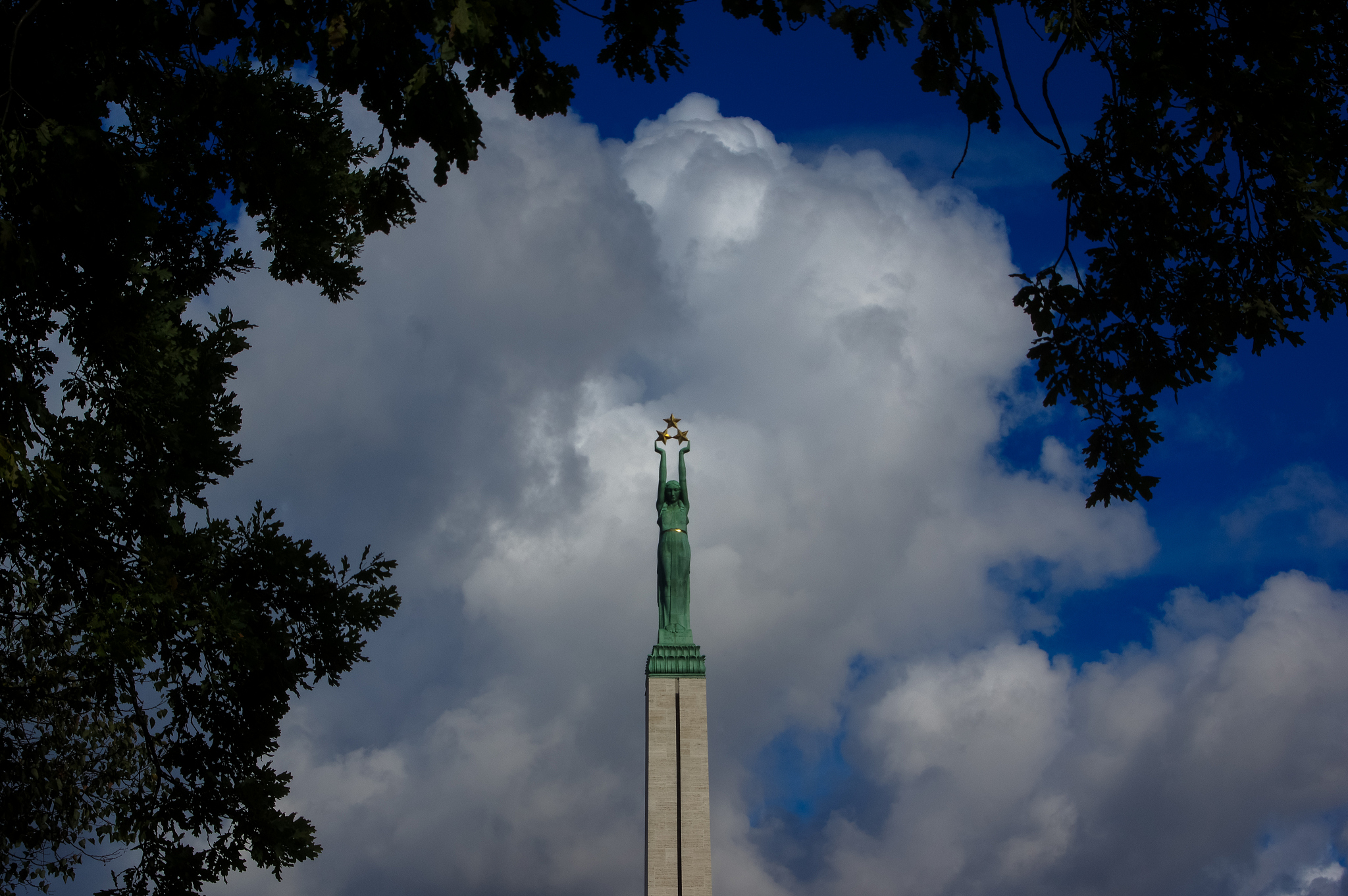 freedom monument, known as milda, located in riga, latvia