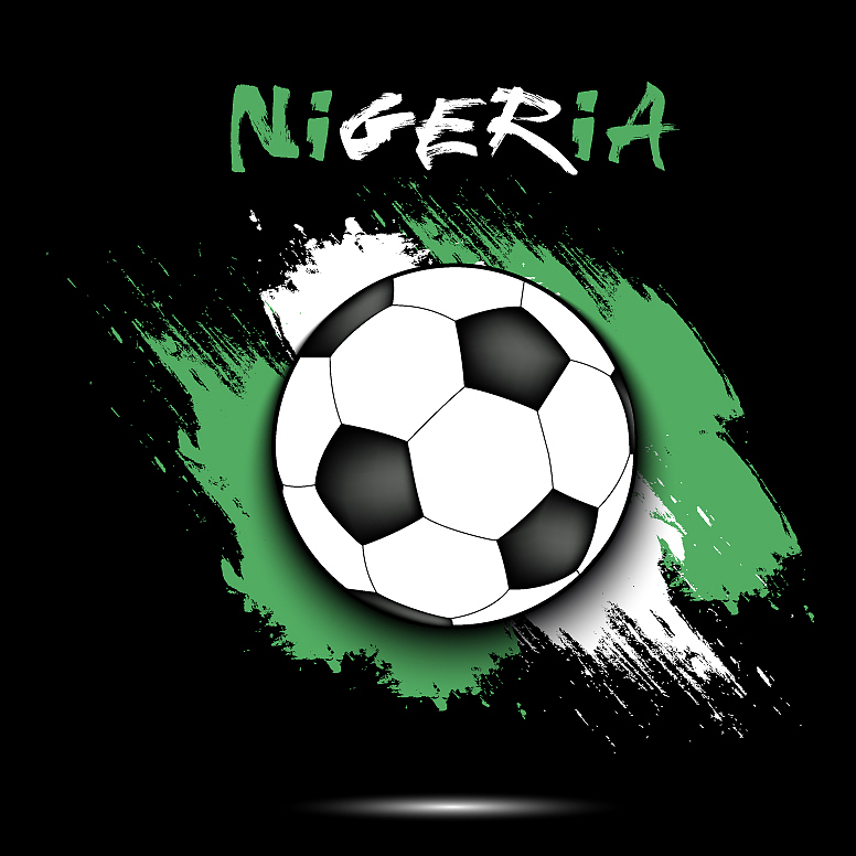 soccer ball and nigeria flag