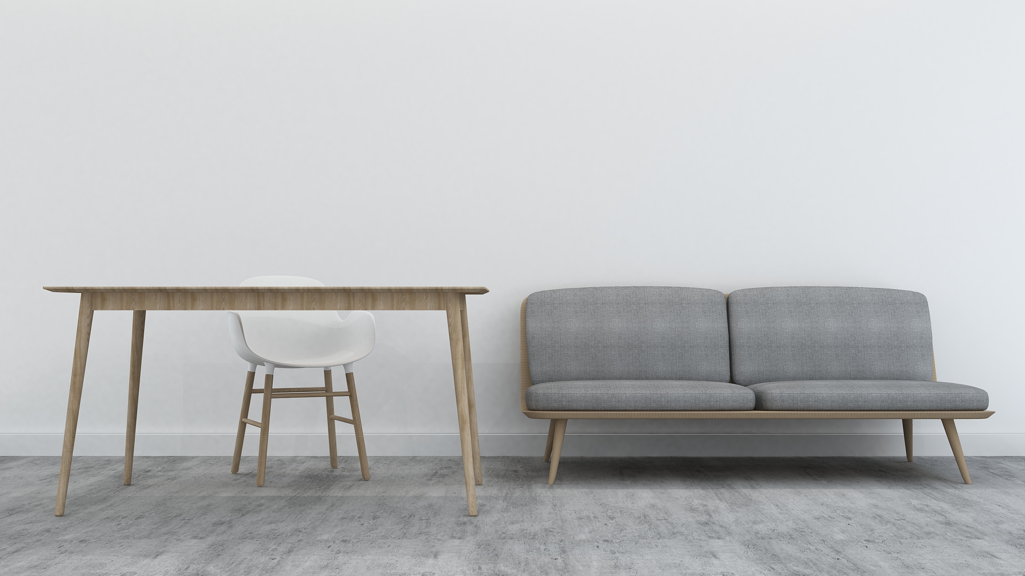 living space room in apartment - 3d rendering