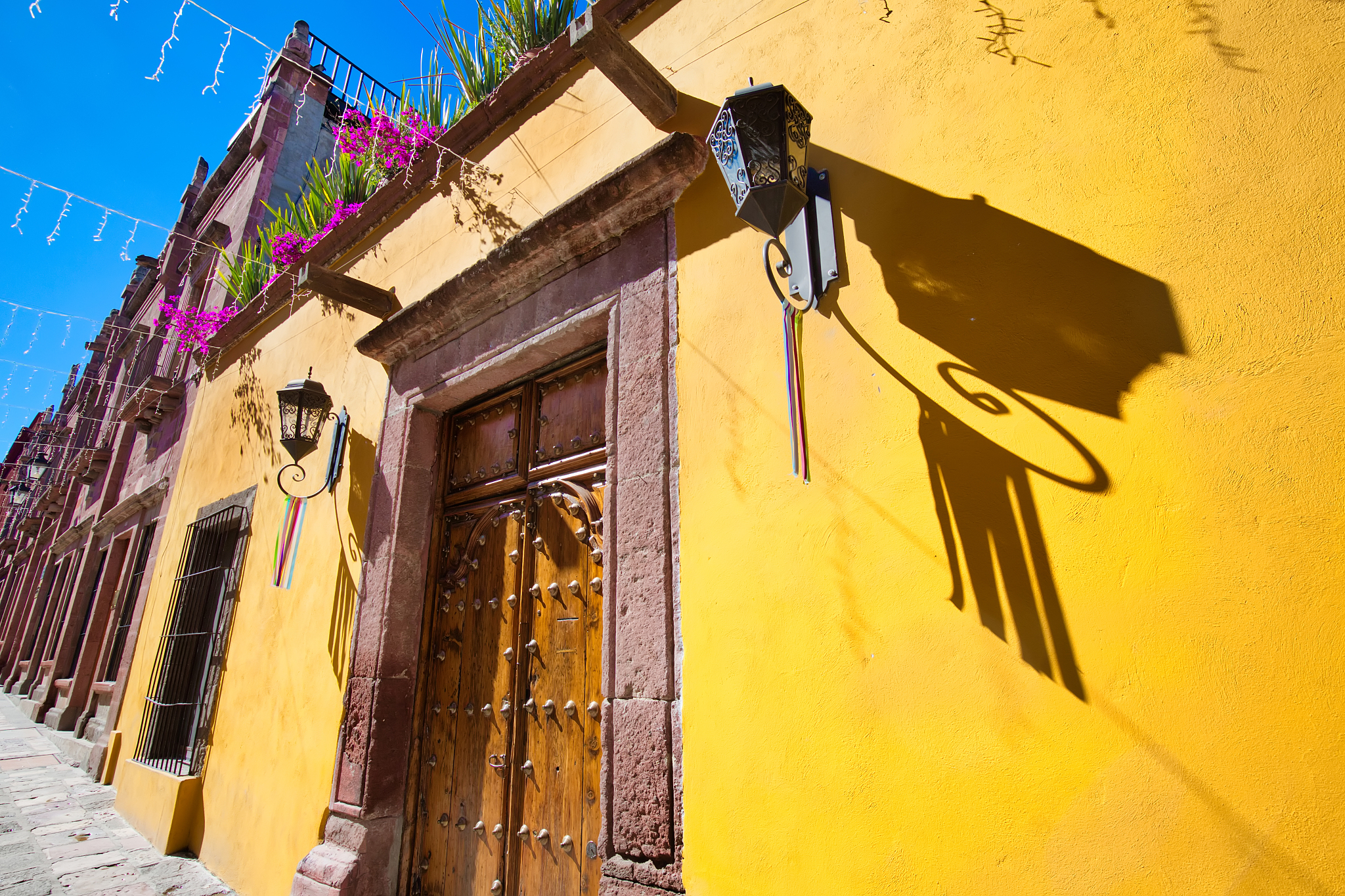 mexico, colorful buildings and streets of san miguel de allende 