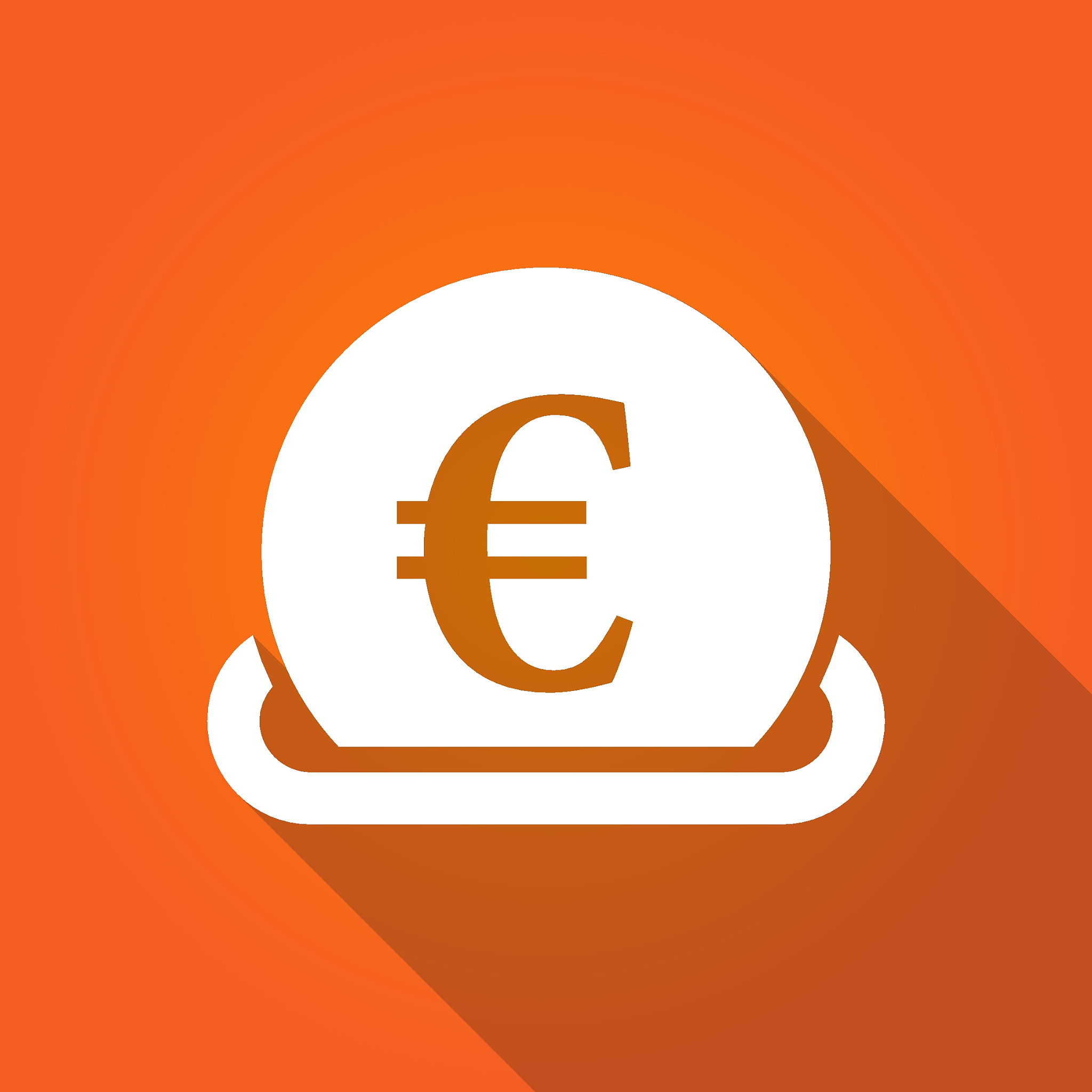 illustration of   an euro coin entering in a moneybox