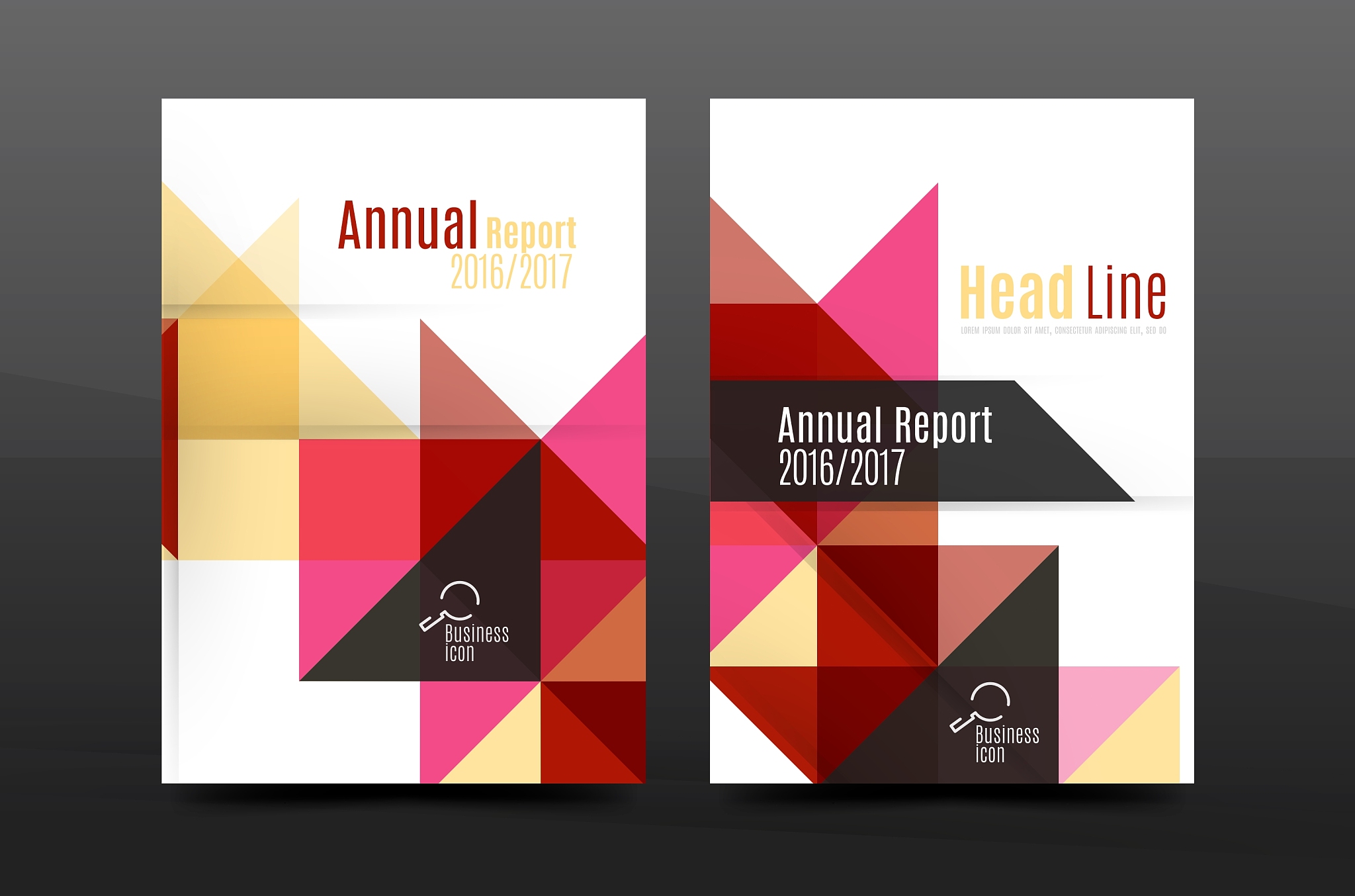 colorful geometry design annual report a4 cover