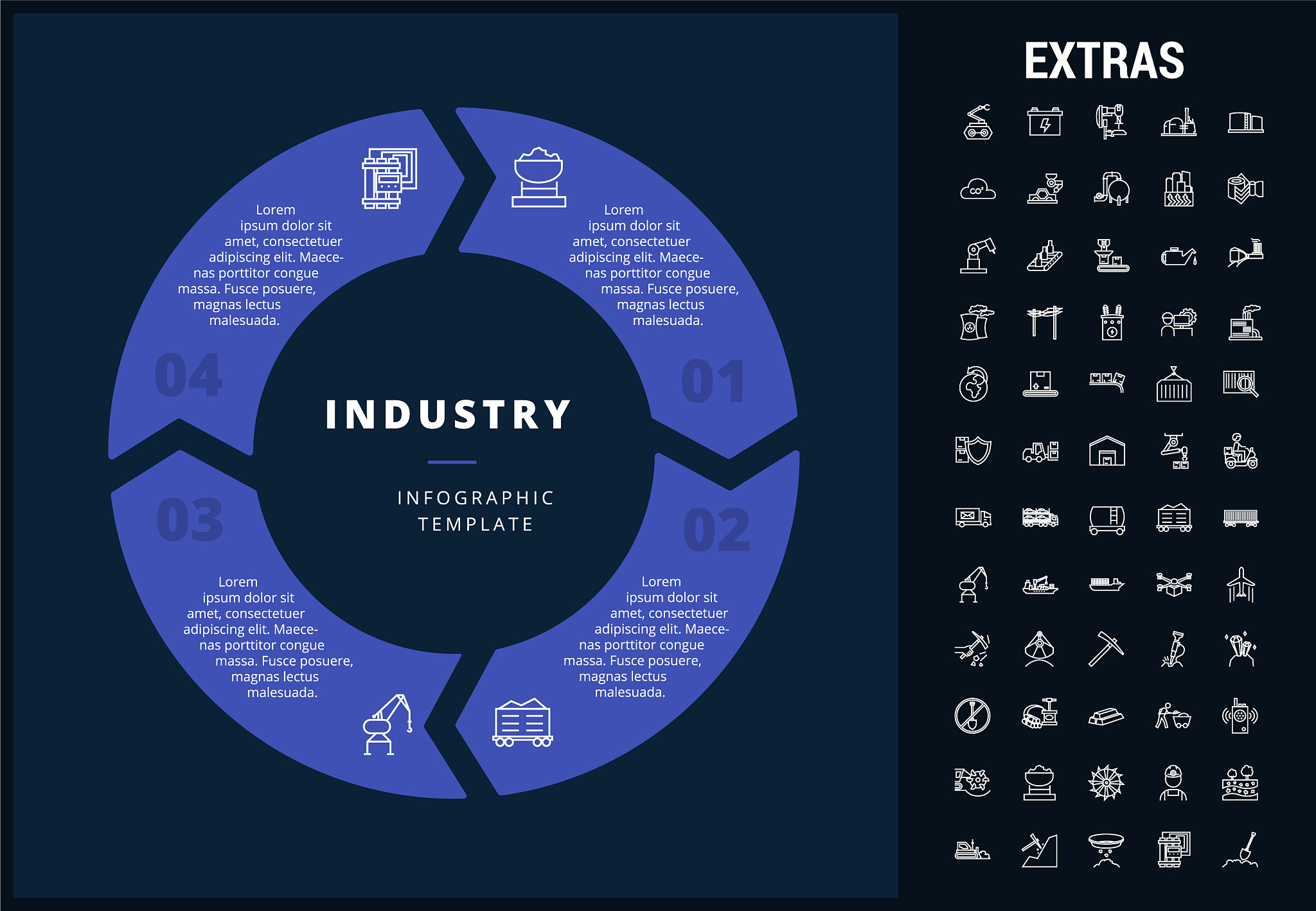 industry infographic template elements and icons