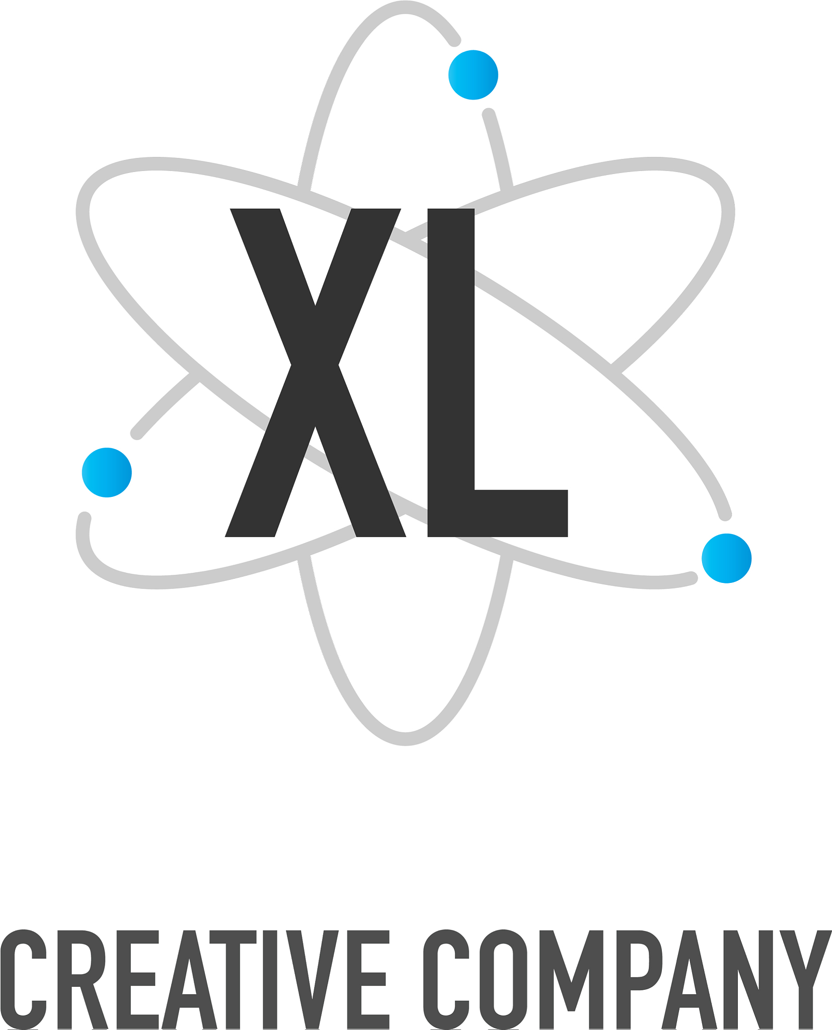 initial letter xl atom neutron design logo