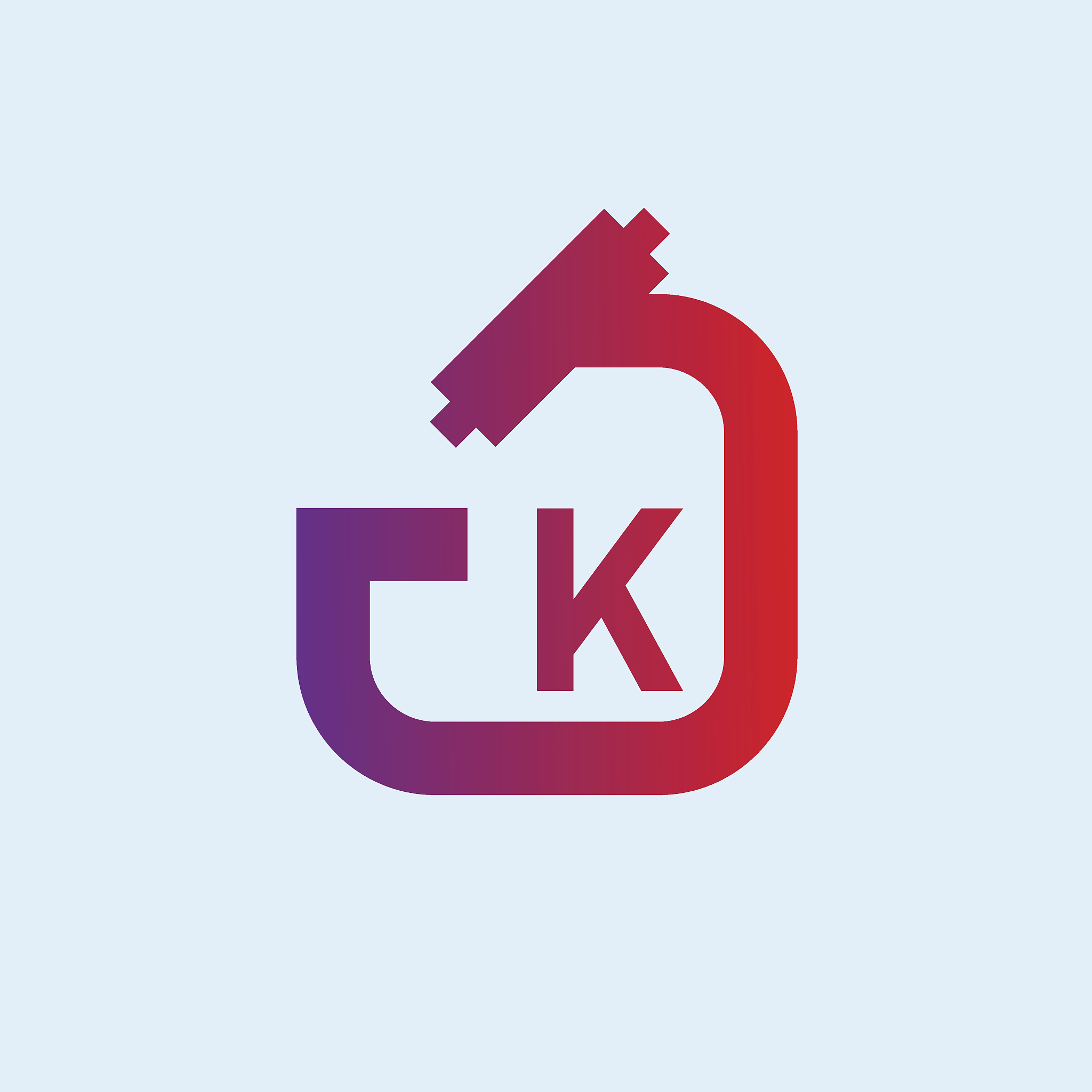 microscope initial letter k icon design
