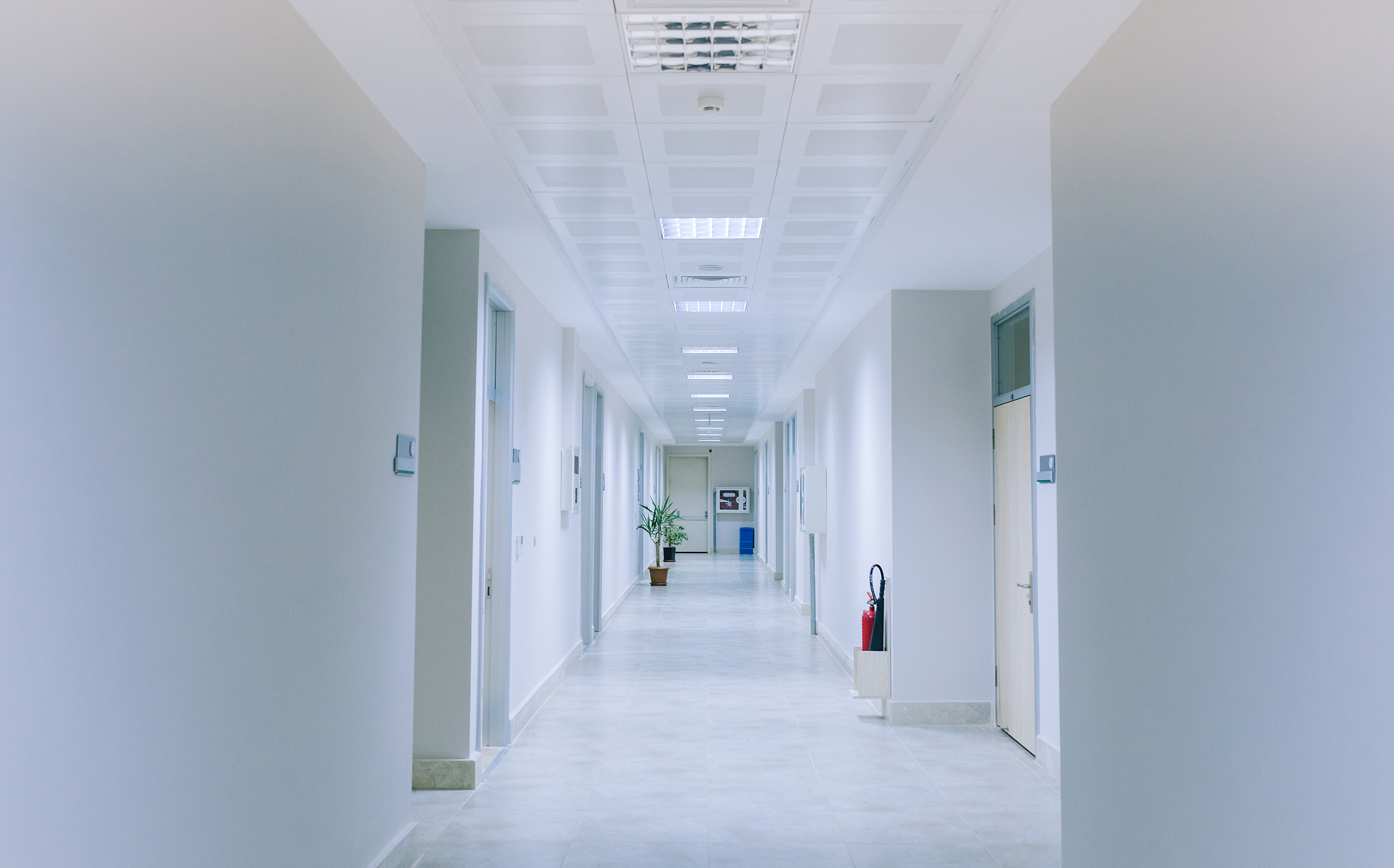 hospital, school, university or office corridor empty room.