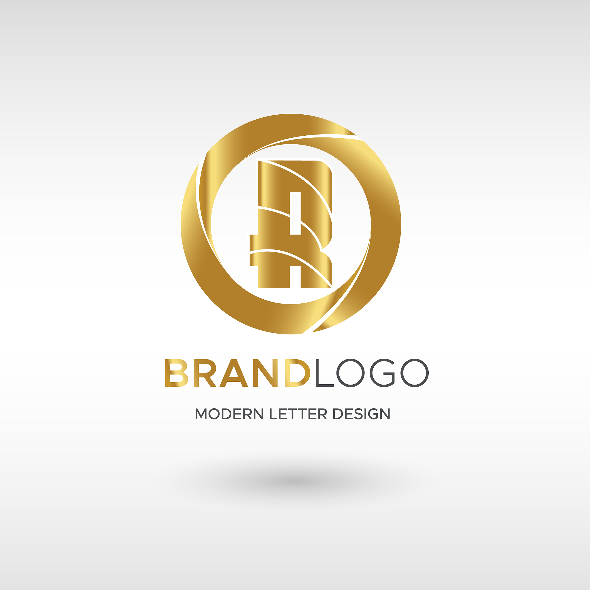 premium r logo in gold beautiful logotype design