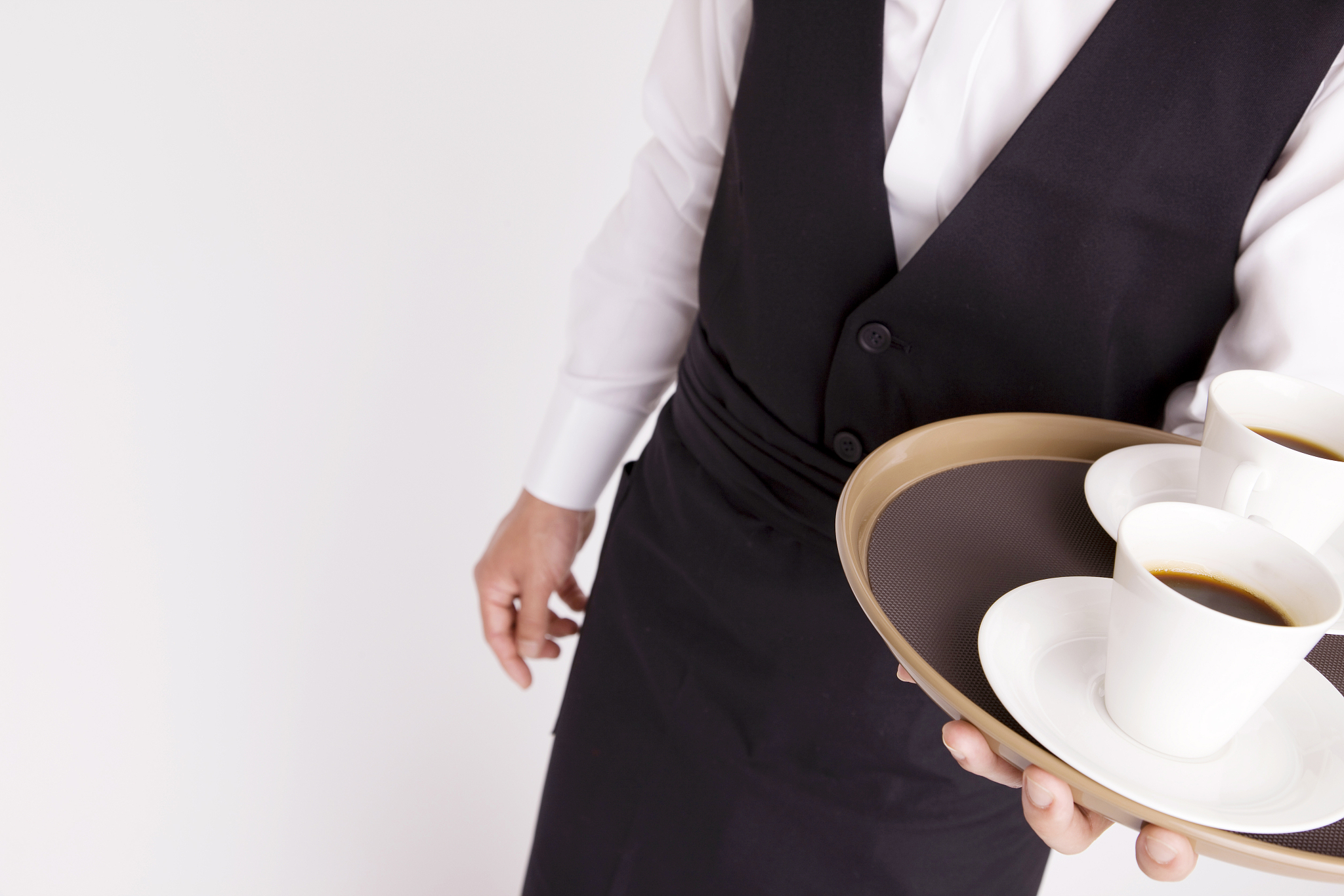 waiter carrying coffee