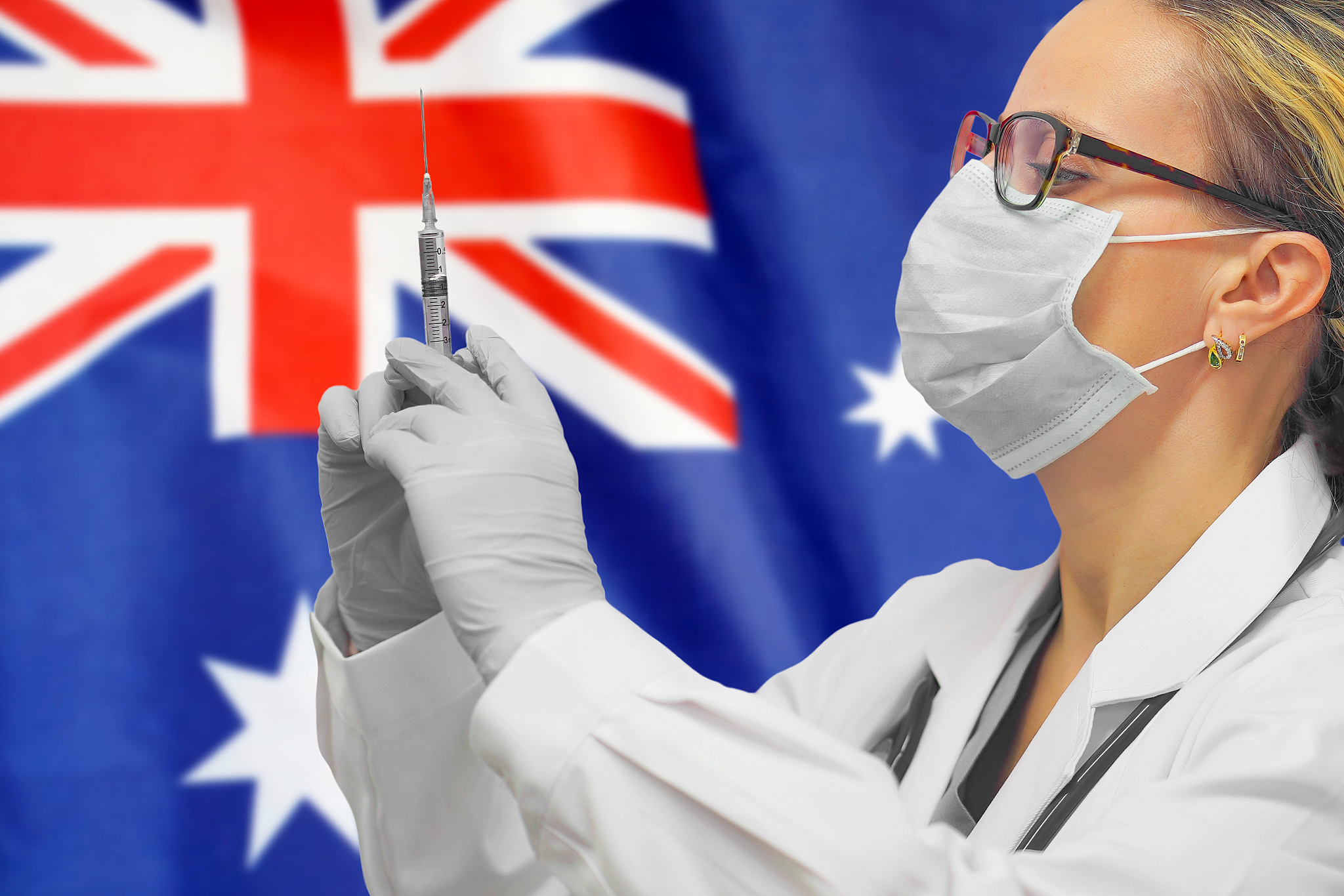 female doctor. influenza from coronavirus, prevention of pandemi