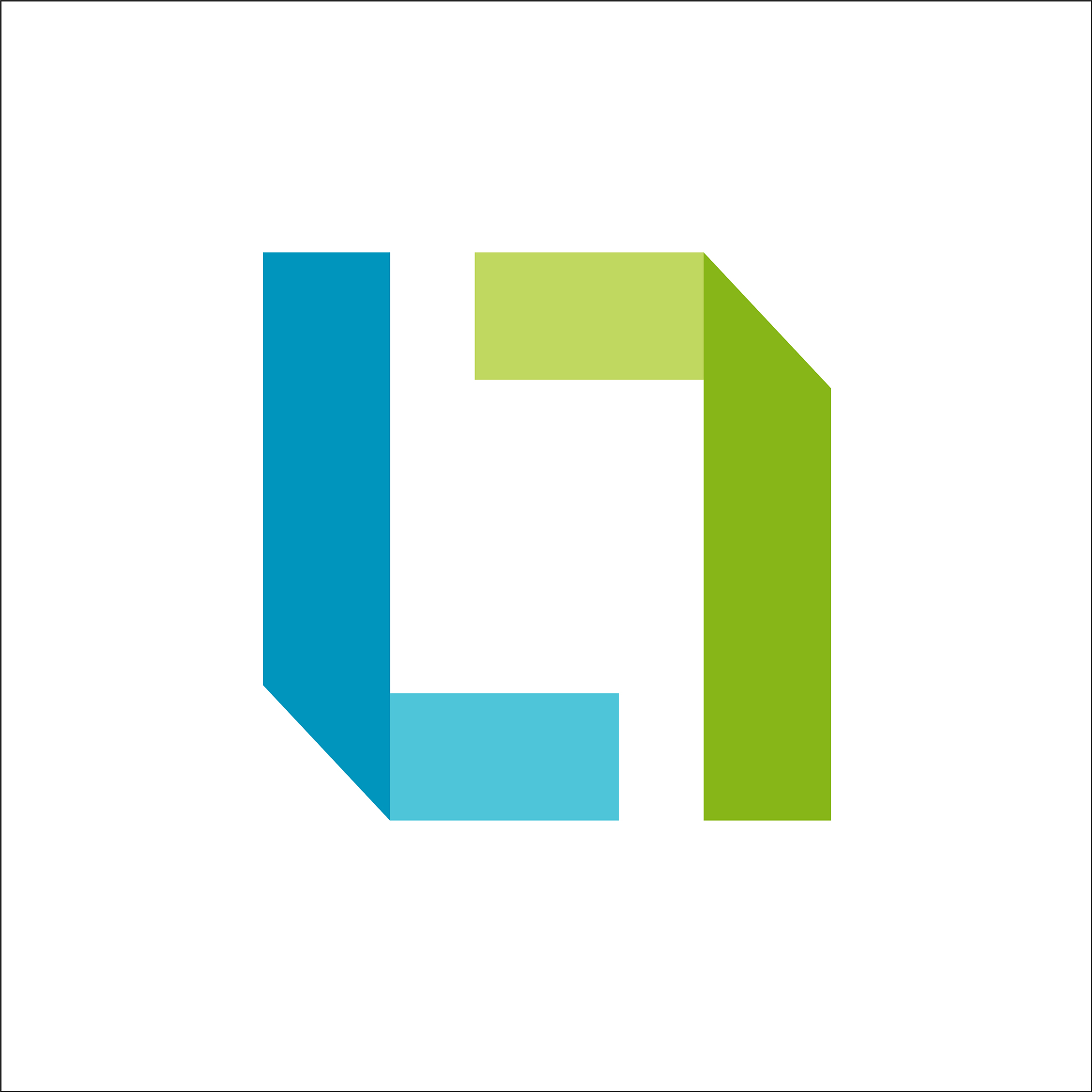 abstract shape letter ll logo