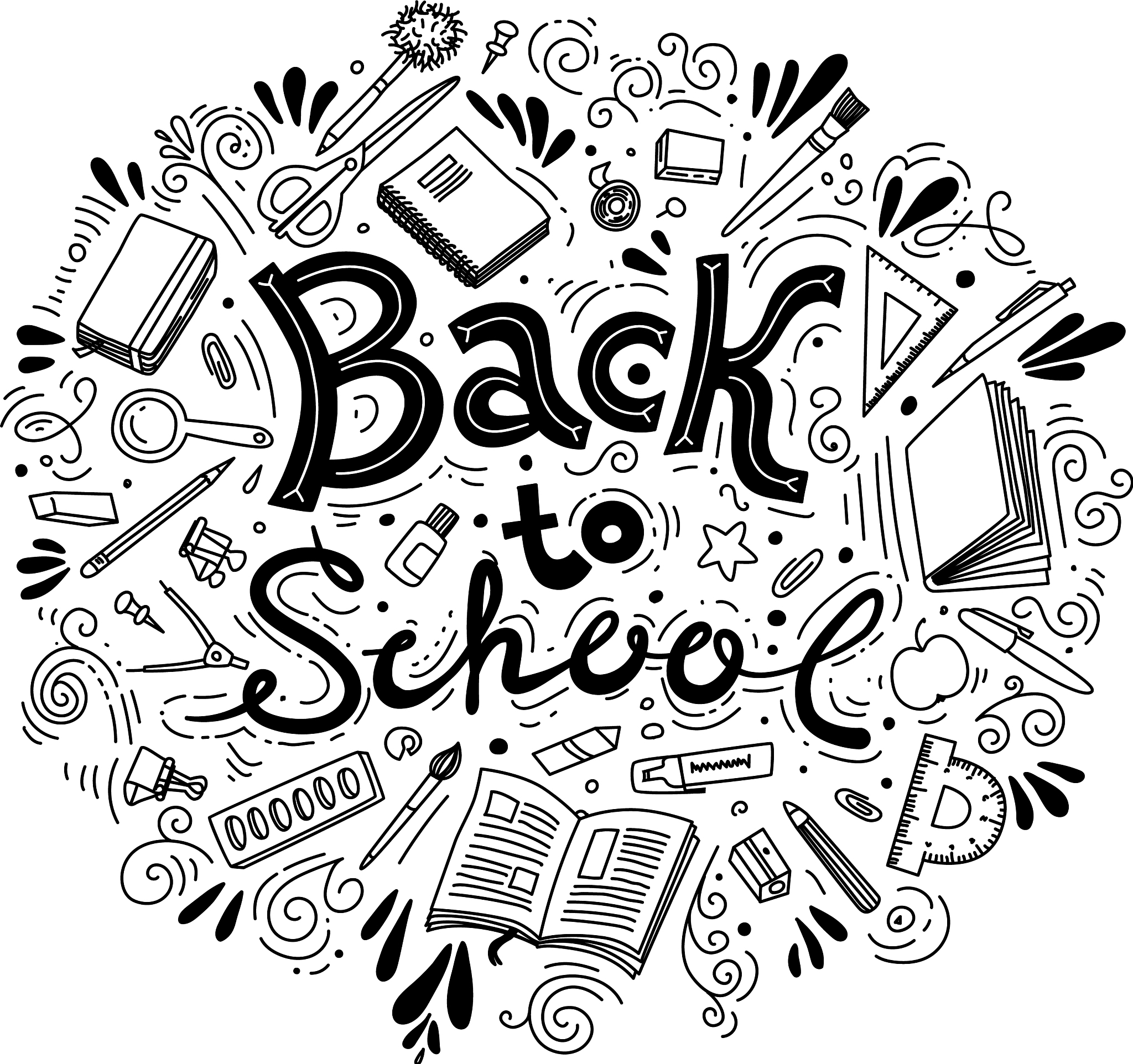 stationery collection outline style back to