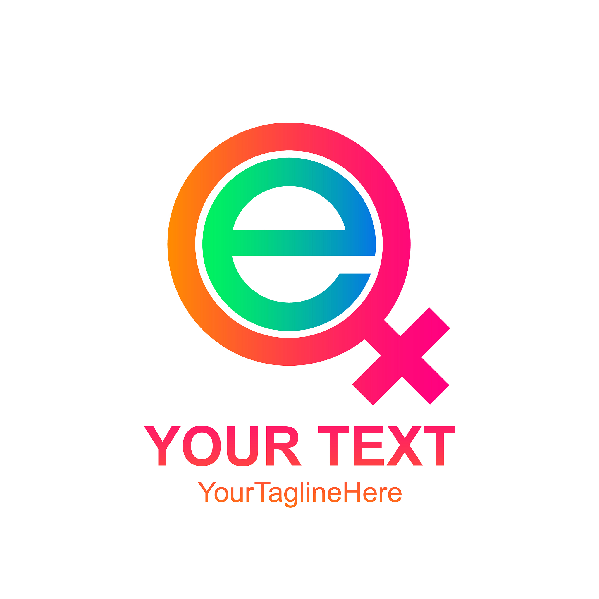 initial letter e logo template colorfull female