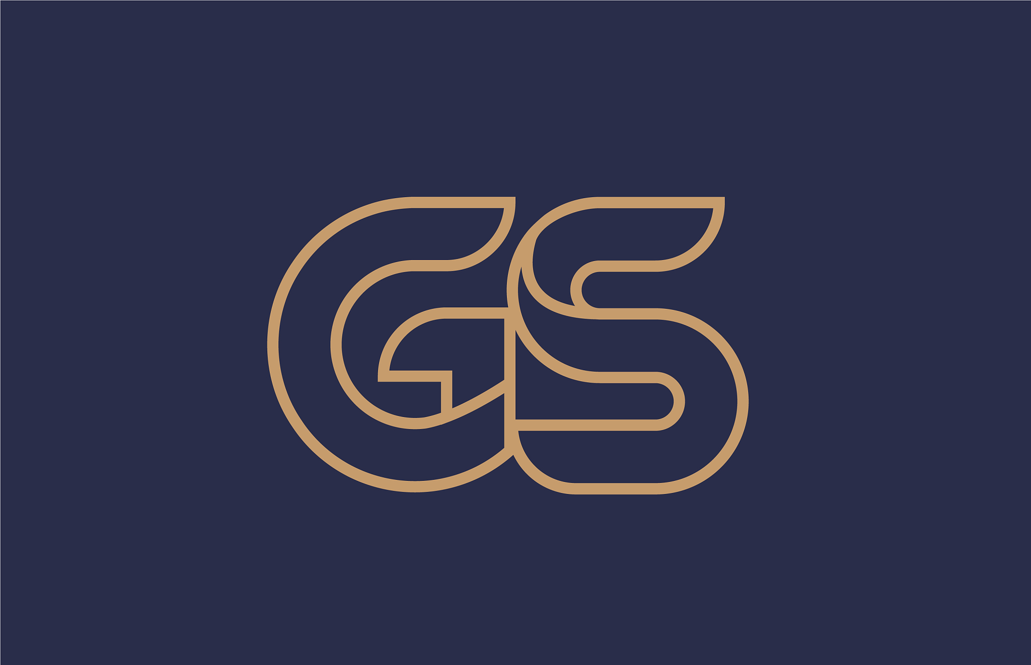 brown blue line alphabet letter gs g s logo