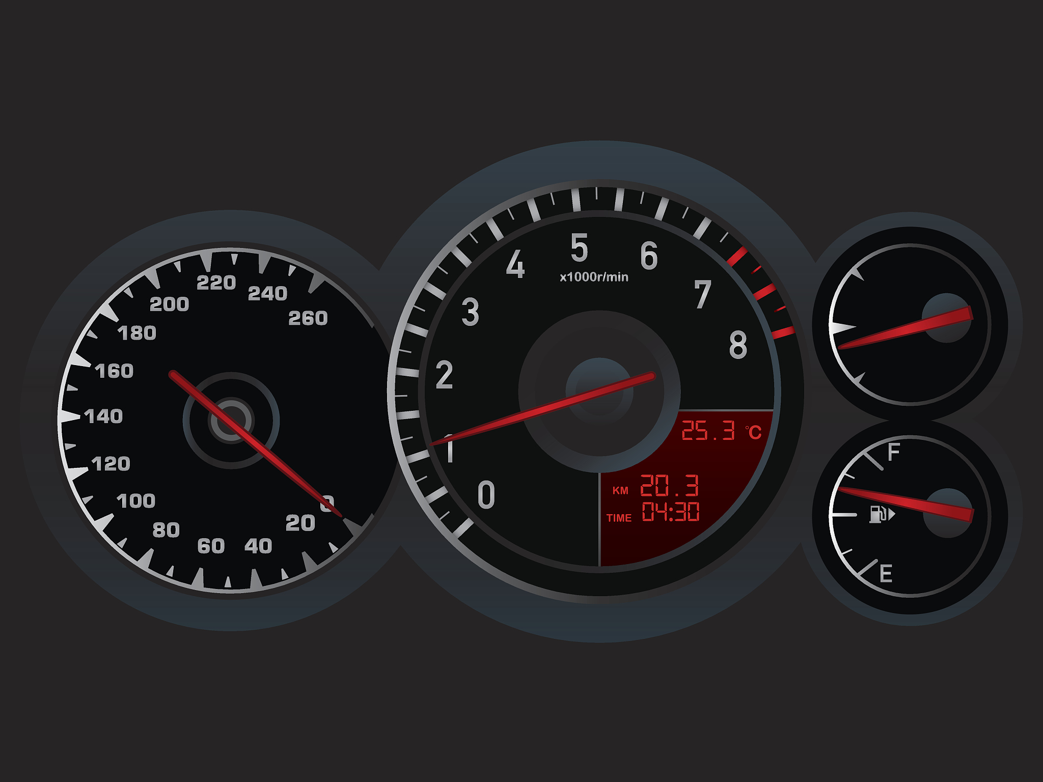 vehicle dashboard while idling