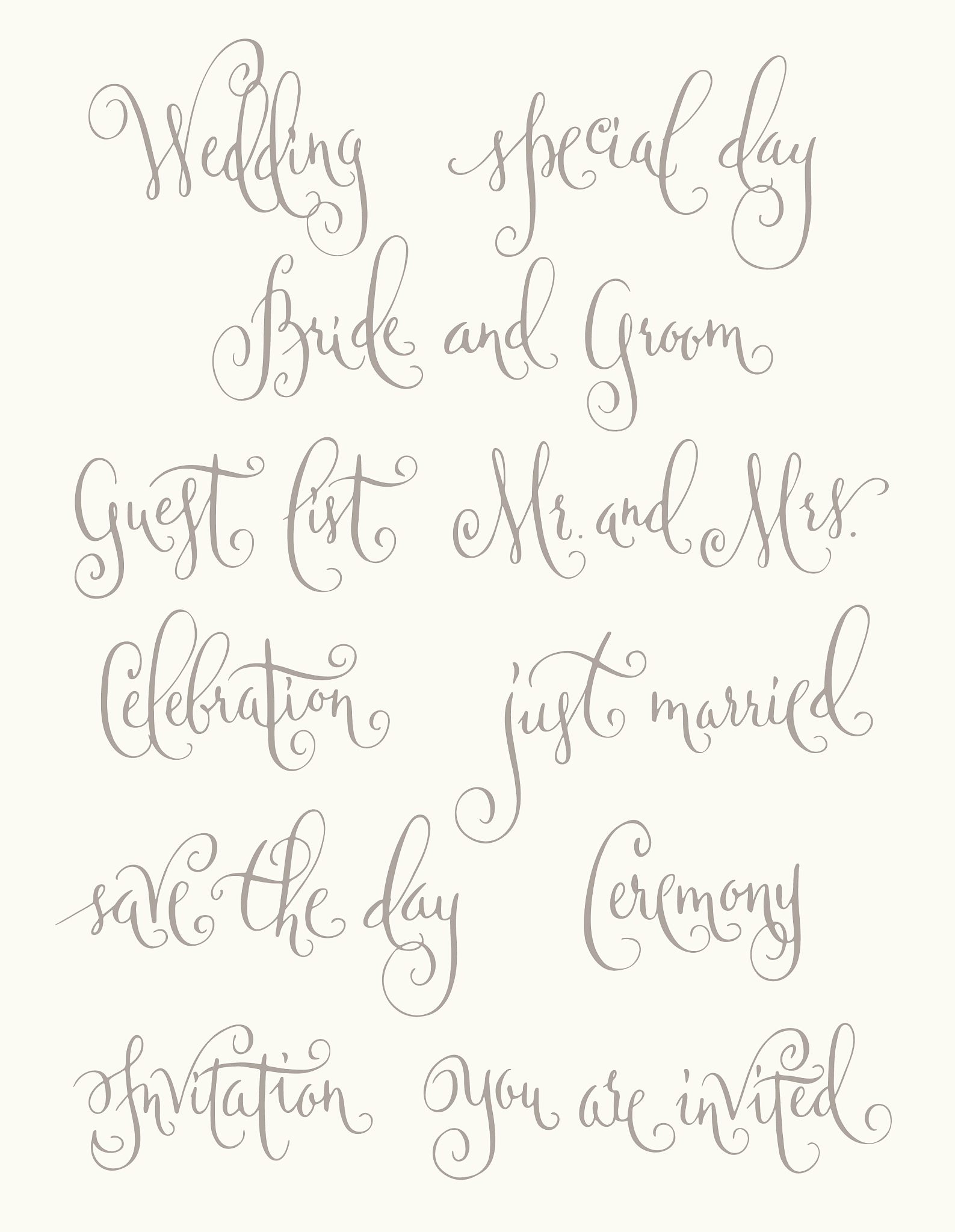 wedding calligraphy set